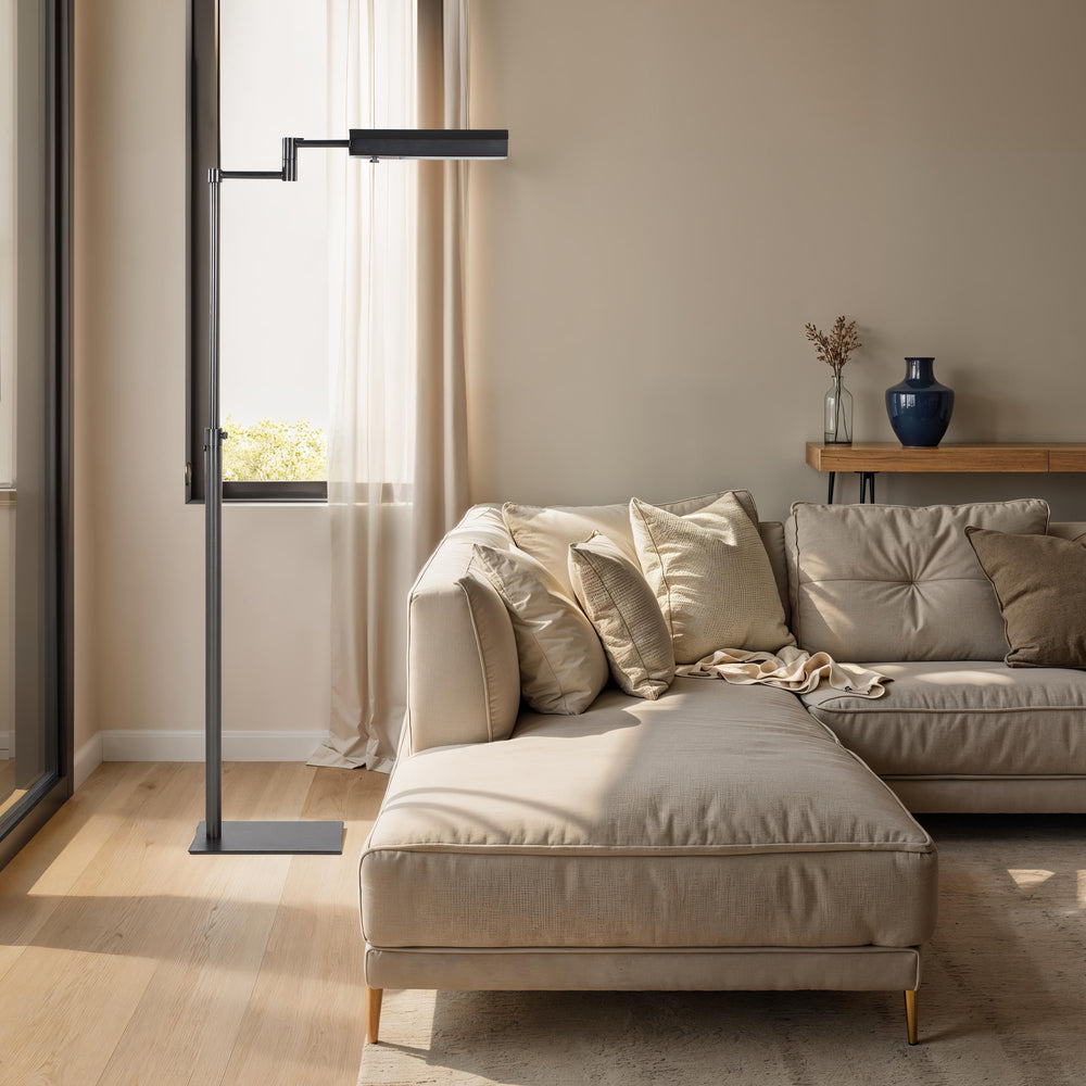 Thiva 45.25-60" ADJ Height Floor Lamp, Bronze - White Label Lifestyle Image - LPF3183