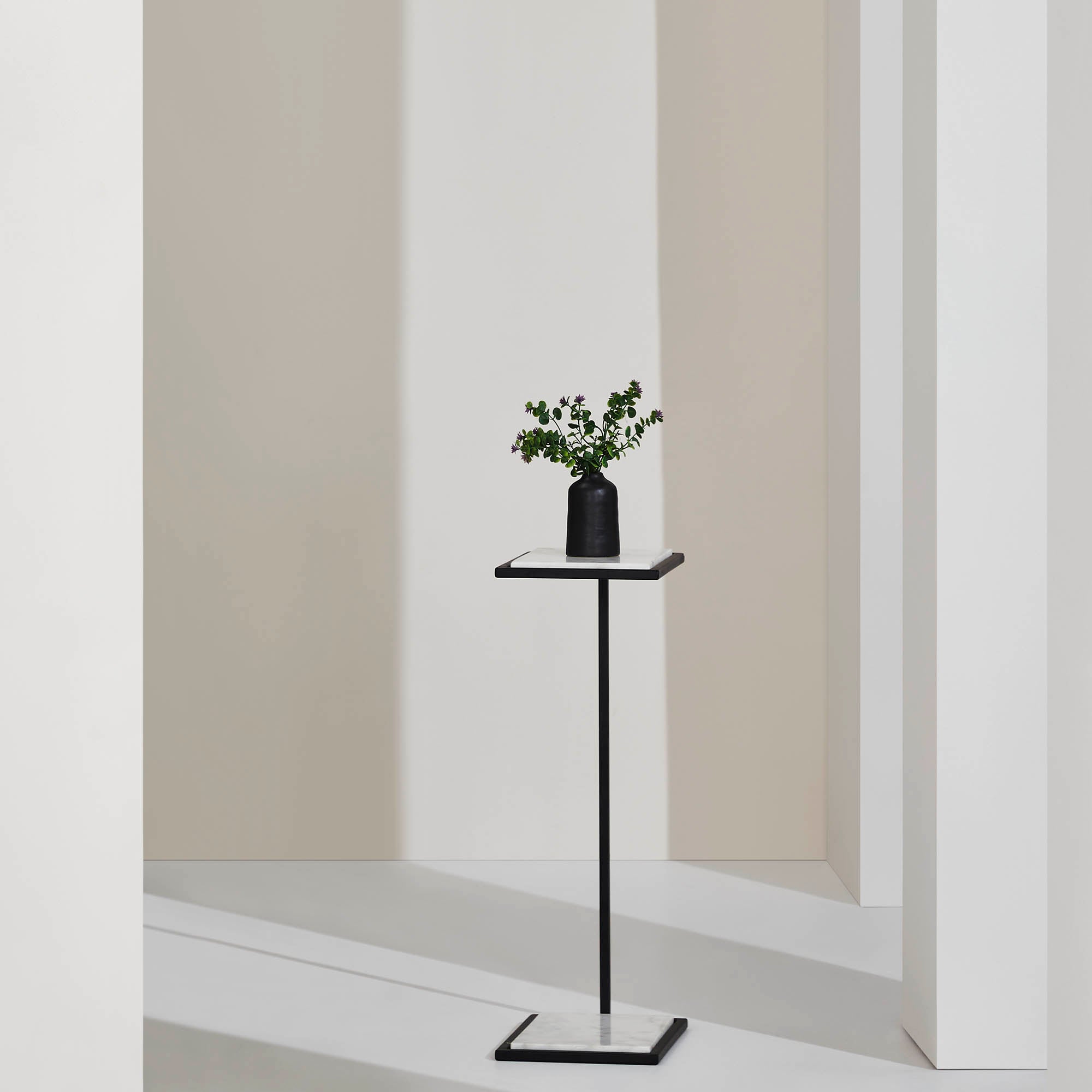 Danica Indoor Steel Table, Matte Black - Lifestyle Image - TA458