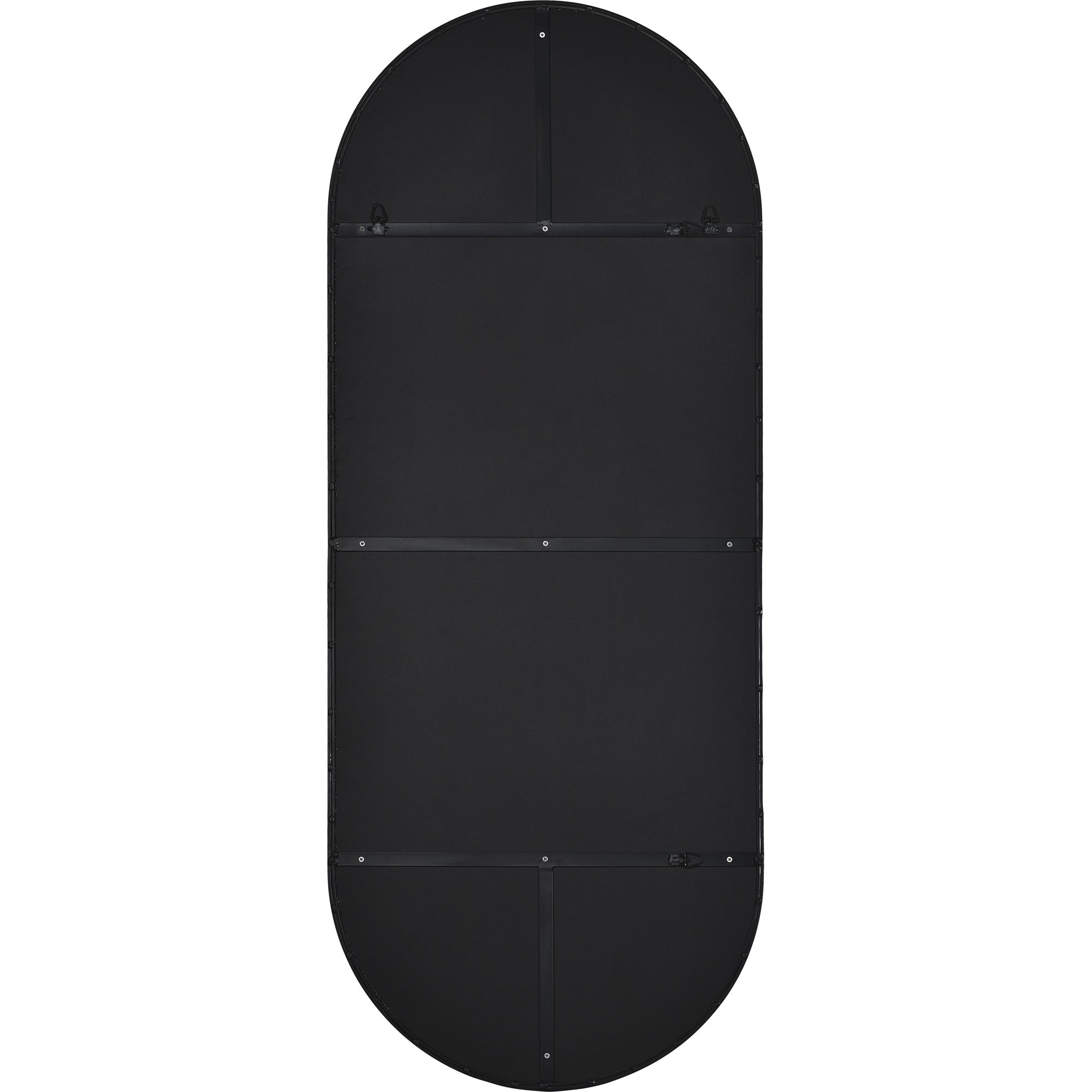 Ammar 60" Tall Oval Wall Mirror, Black - Backing Image - MT2510
