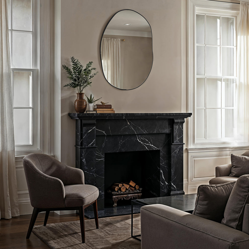 Messini 30" H x 20" W Wall Mirror, Black - White Label Lifestyle Image - MT2722