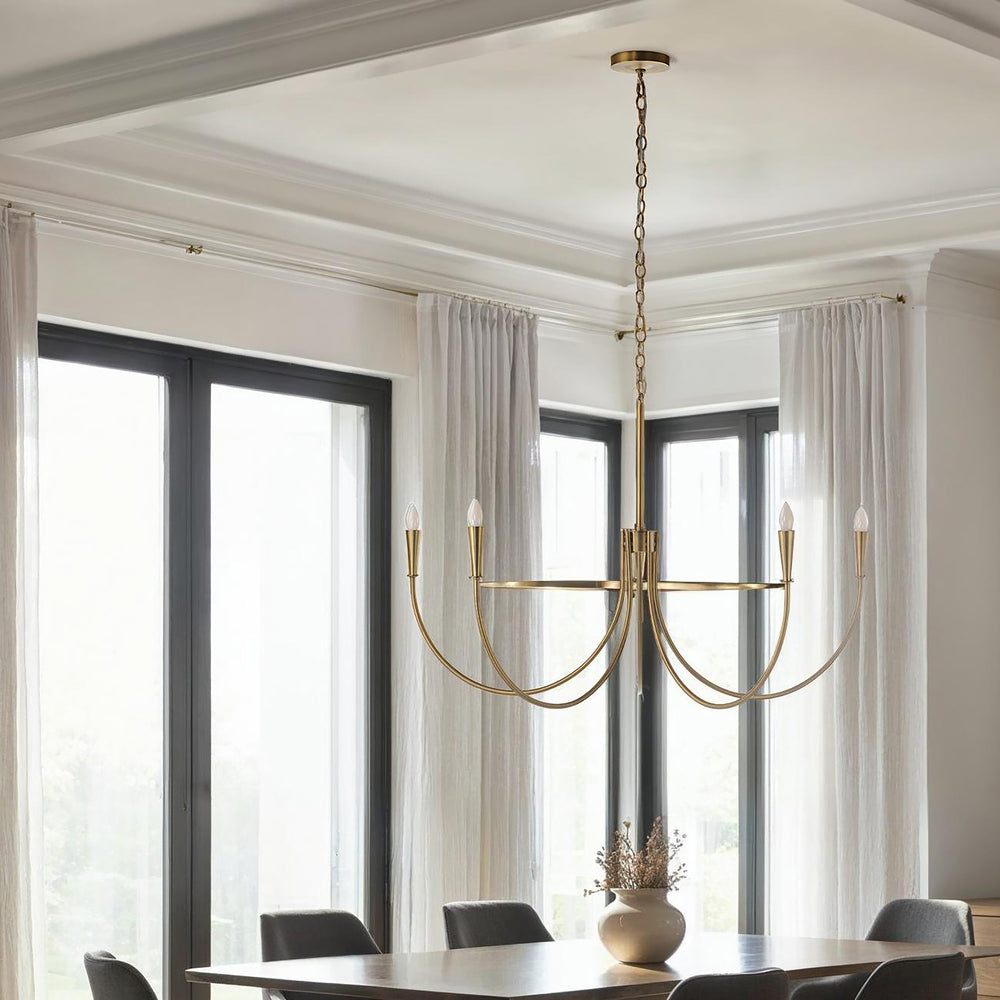 Luzon 90" Height Ceiling Fixture, Plated Dark Antique Brushed Brass - Lifestyle Image - LPC4497