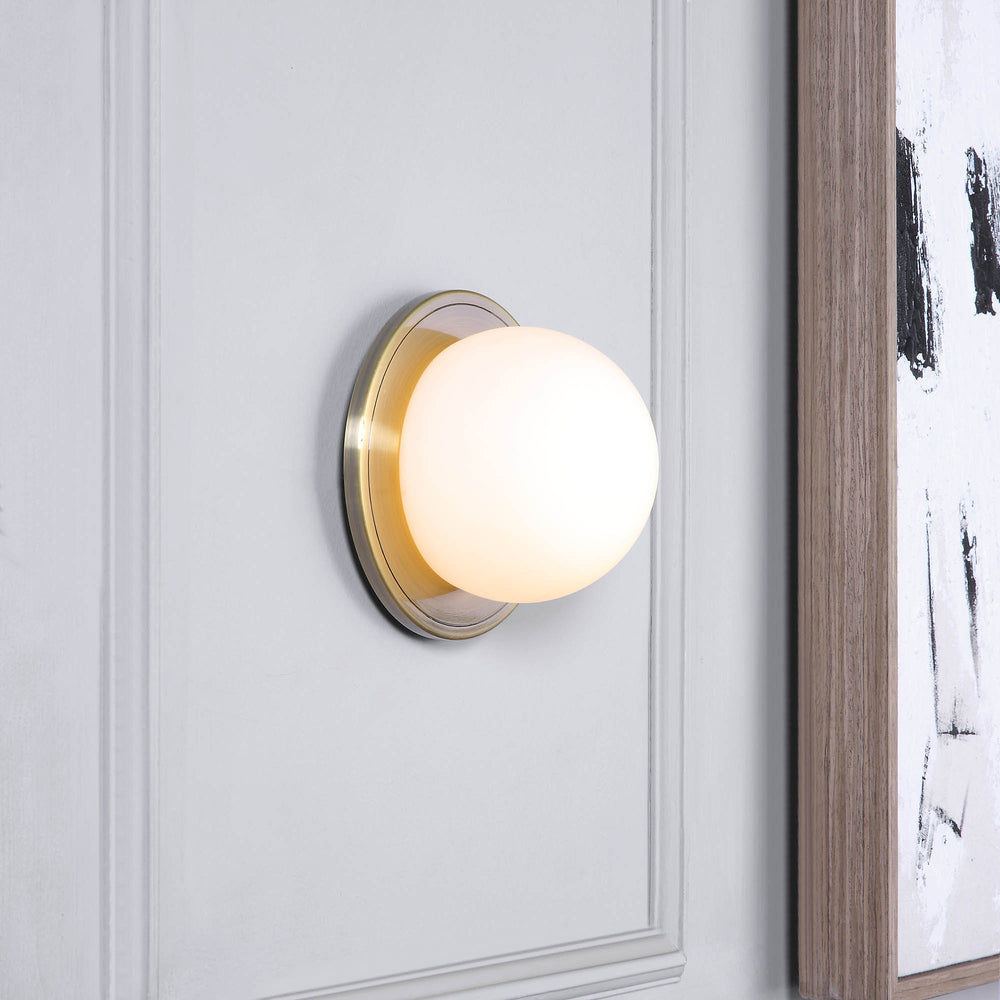 Hugos 6.5" Length Wall Sconce, Etched White - Lifestyle Image - WS125