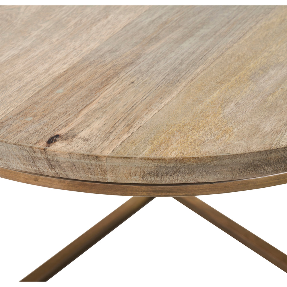Liana Indoor Mango Wood Table, Antique Brass - Detail Image - TA445