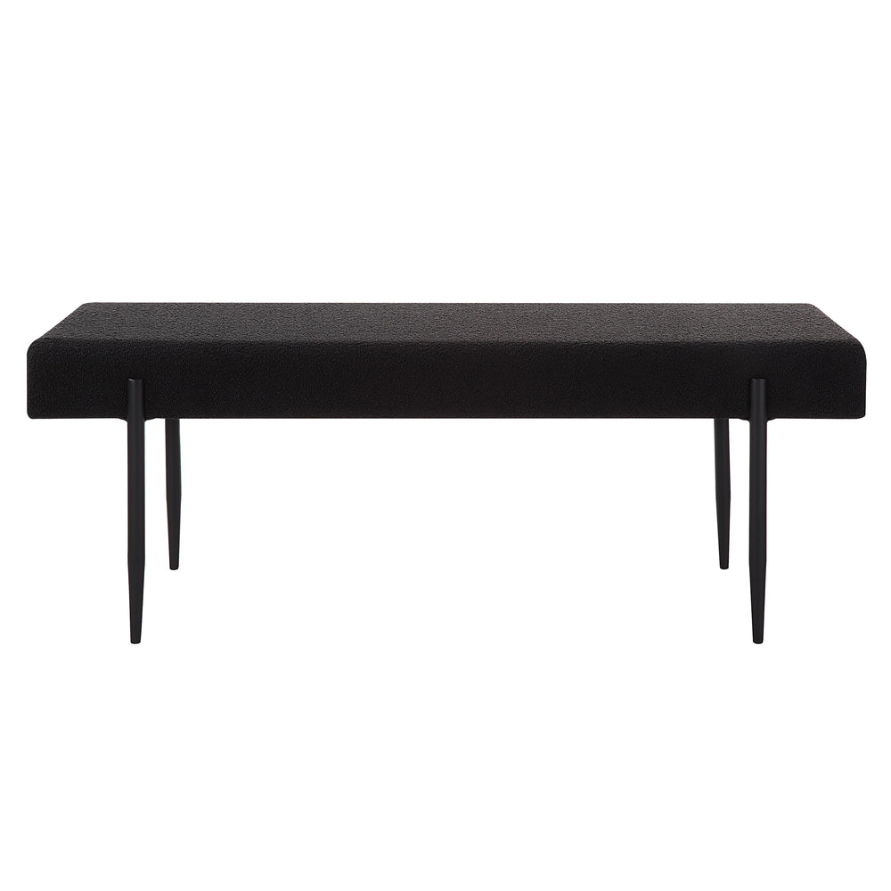 Lowe Indoor Boucle Bench, Black - Main Image - CHA100