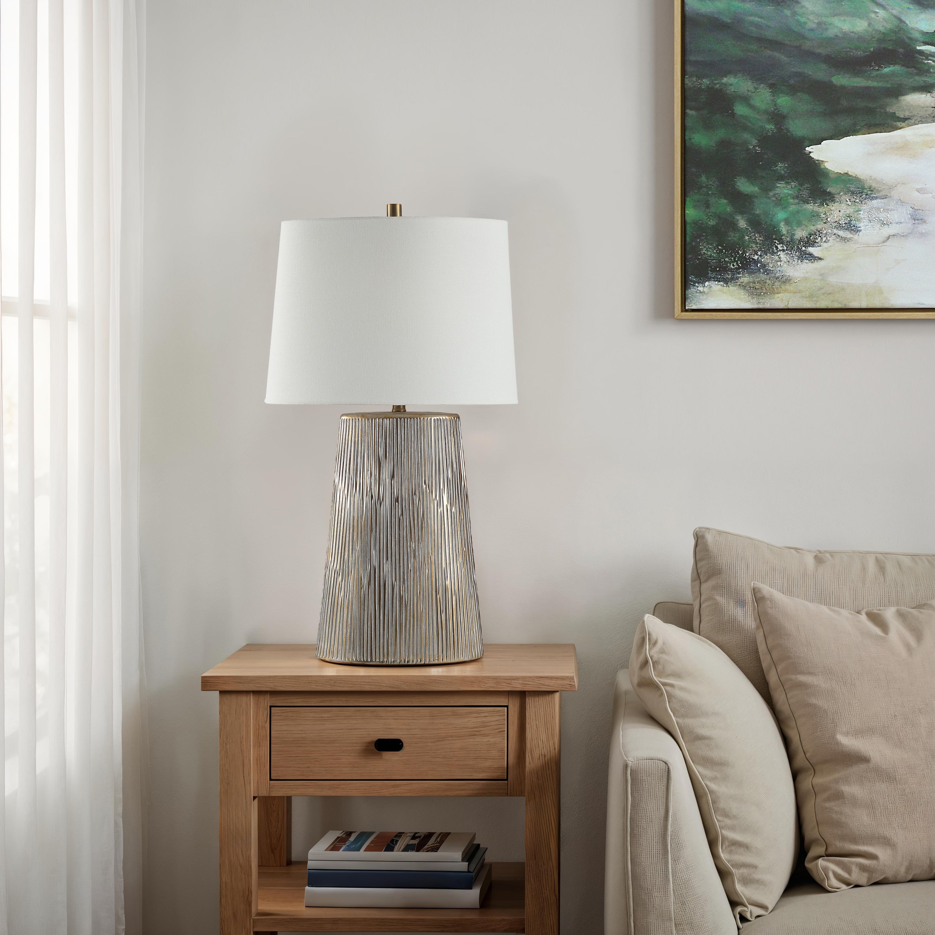 Calma 30.0" Height Table Lamps, Grey Rock - White Label Lifestyle Image - LPT1398EV