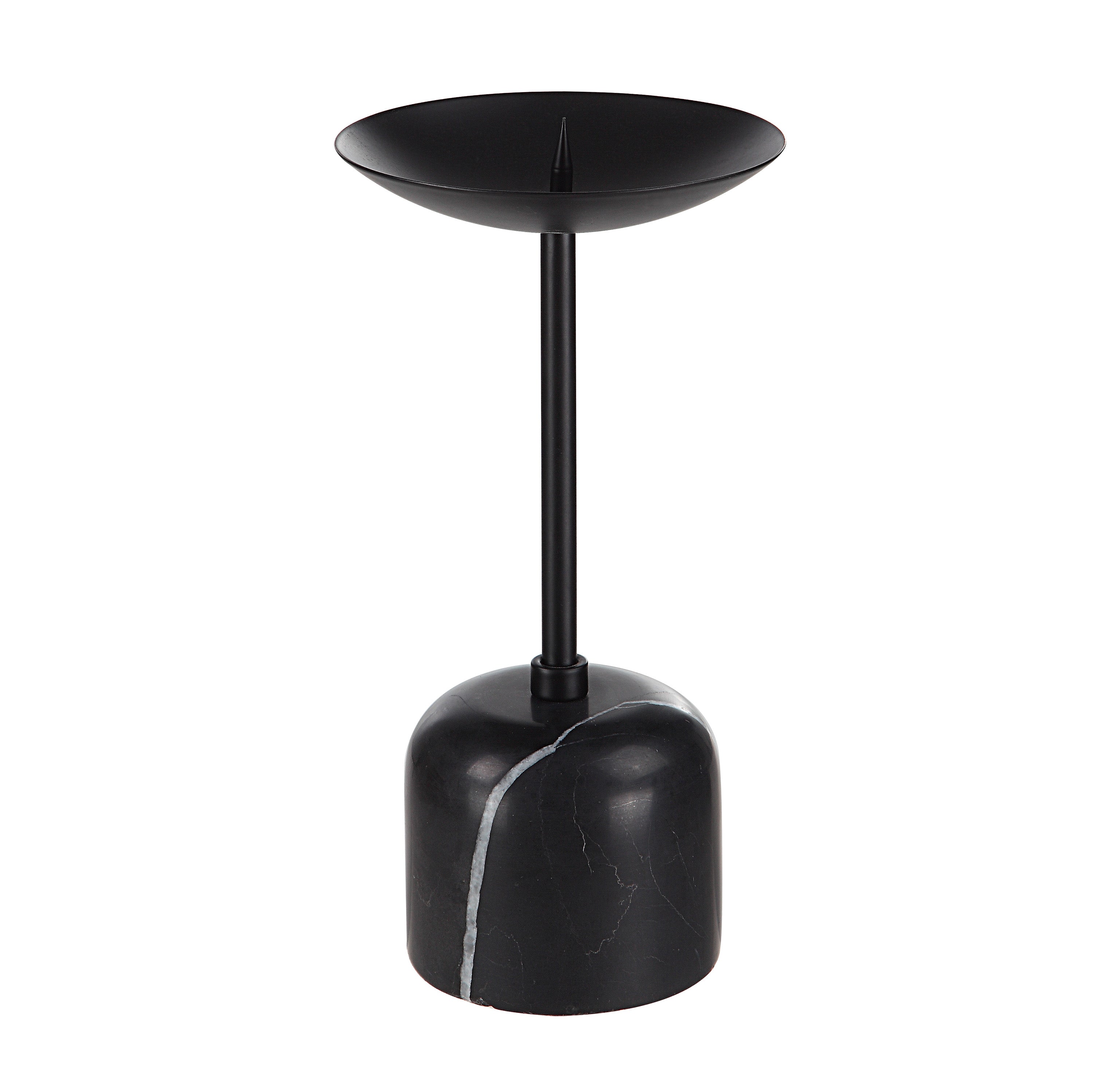 Uma Indoor Iron Set Of 2 Pillar Candle Holder, Matte Black - Additional Image 2 - CAN185