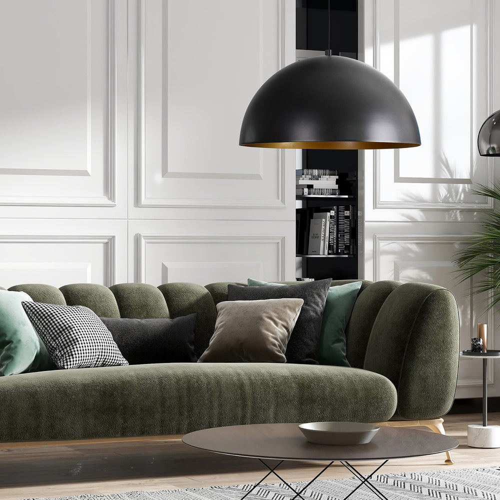 Sina 13.5" Length Ceiling Fixture, Matte Black and Gold - Lifestyle Image - LPC4429