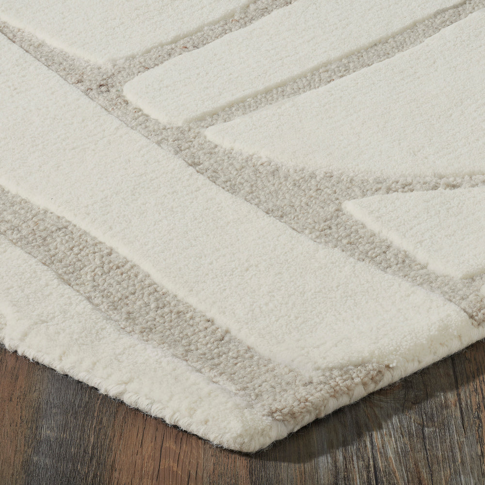 Cosmos 7'10" x 10'2"" ft Handwoven Indoor Rug, Ivory/ Sand - Angle Image - RCOS-21151-810