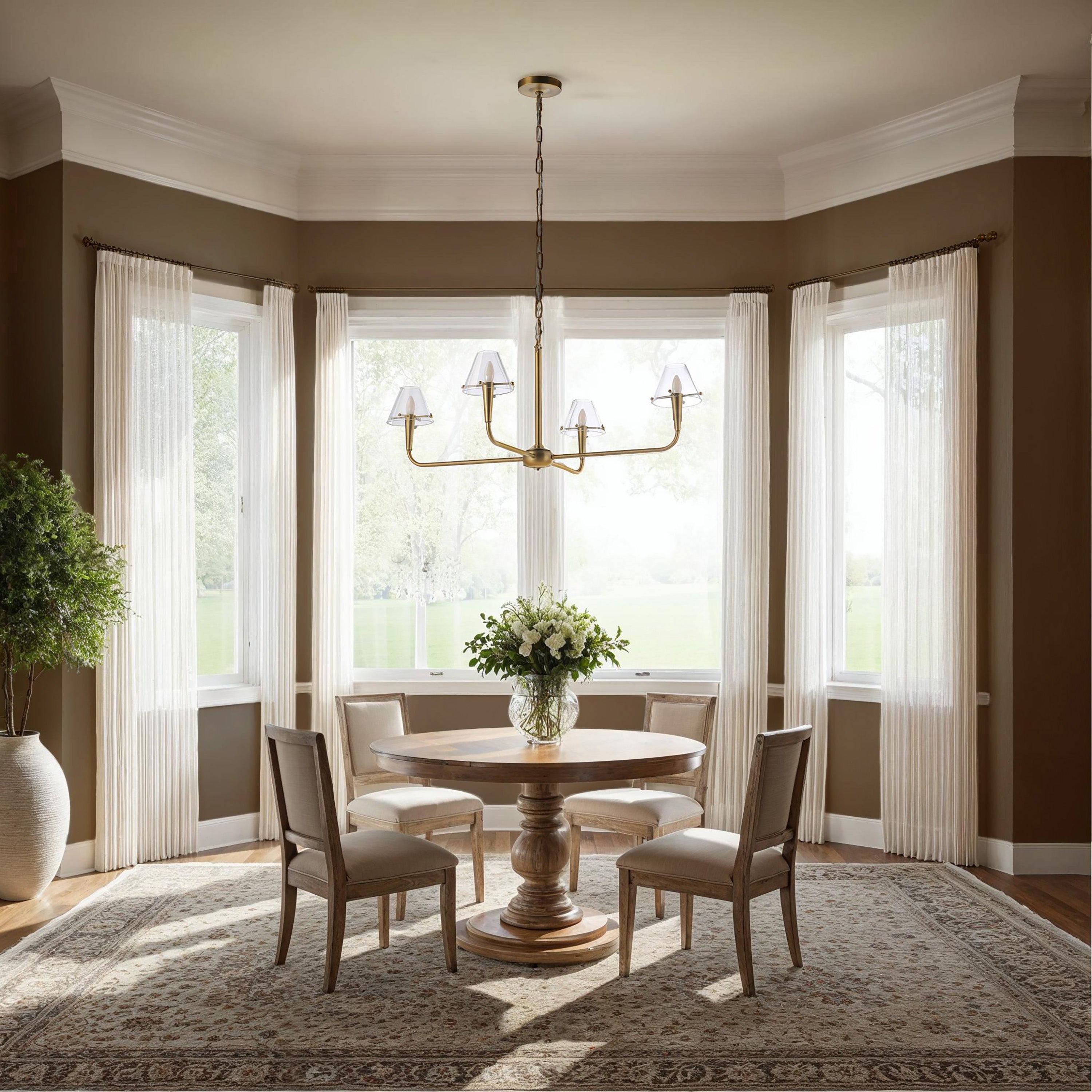 Maite 78" Height Ceiling Fixture, Plated Dark Antique Brushed Brass - Lifestyle Image - LPC4498