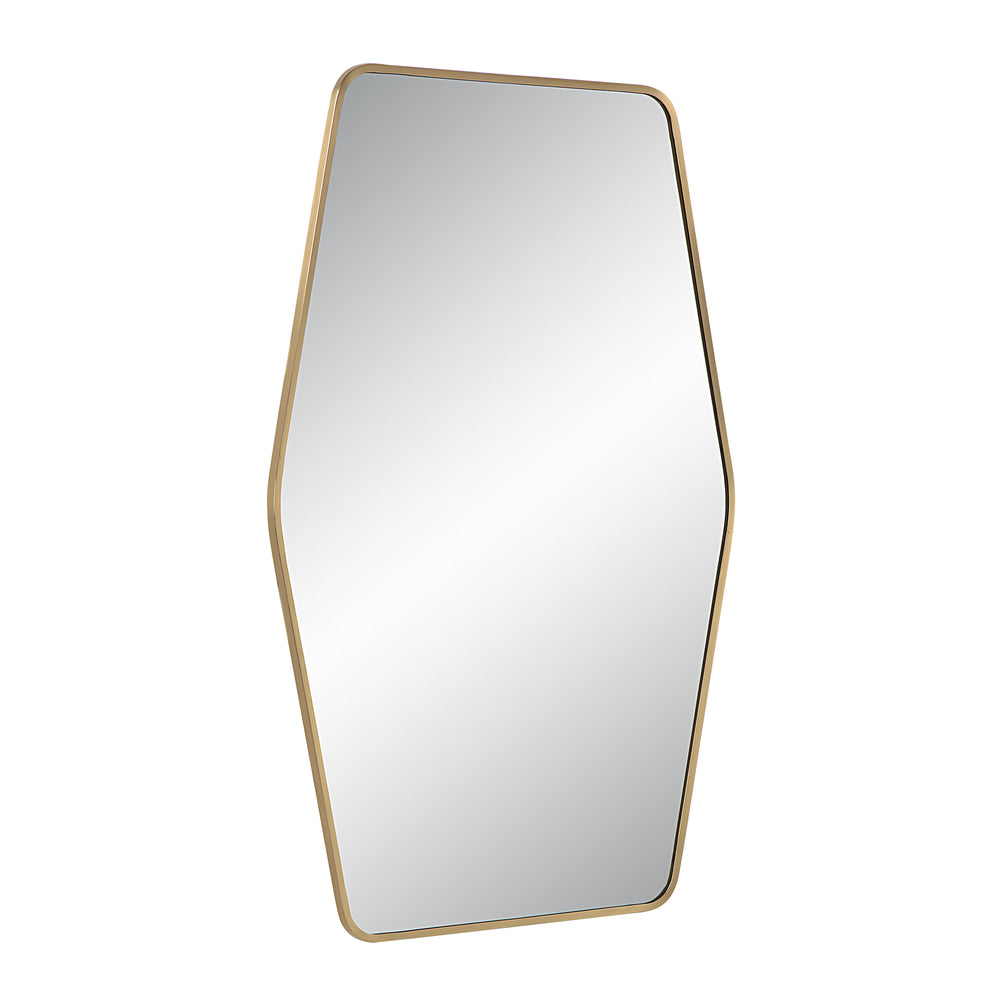 Mocha 40" Tall Rectangular Mirror, Satin Brass - Angle Image - MT2625