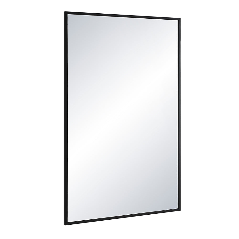 Gasel 30" Tall Rectangle Wall Mirror, Black - Angle Image - MT2673