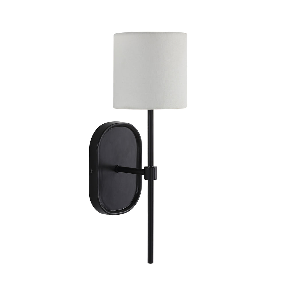 Fico 17.5" Height Wall Sconce, Black - Angle Image - WS159
