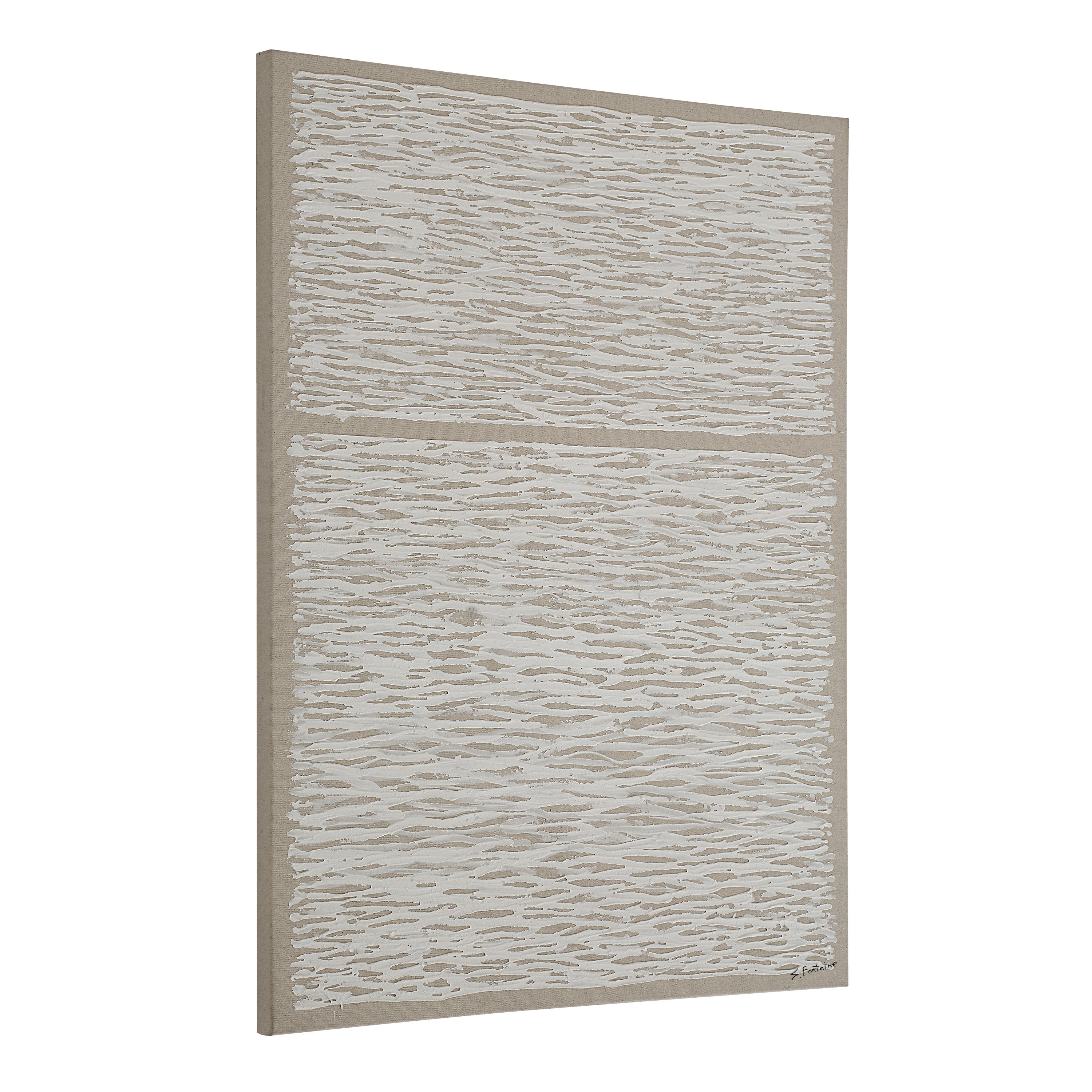 Chiari 36" Wide Canvas Art, White - Angle Image - OL2170