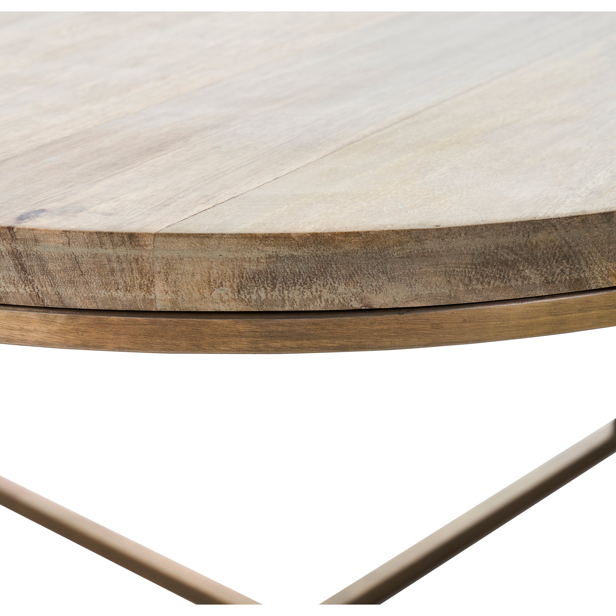 Liana Indoor Mango Wood Table, Antique Brass - Additional Image 2 - TA445