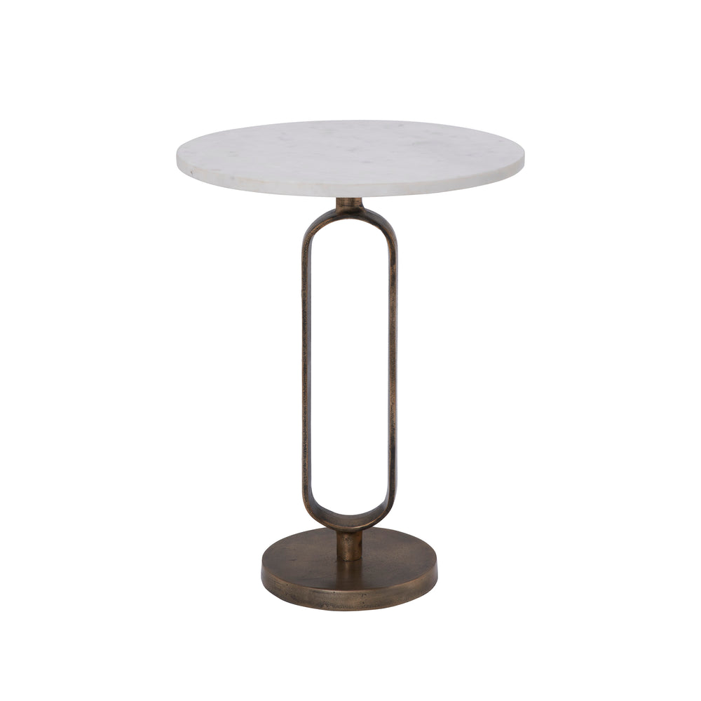 Irene Indoor Cast Aluminum Side Table, Antique Brass - Additional Image 2 - TA473