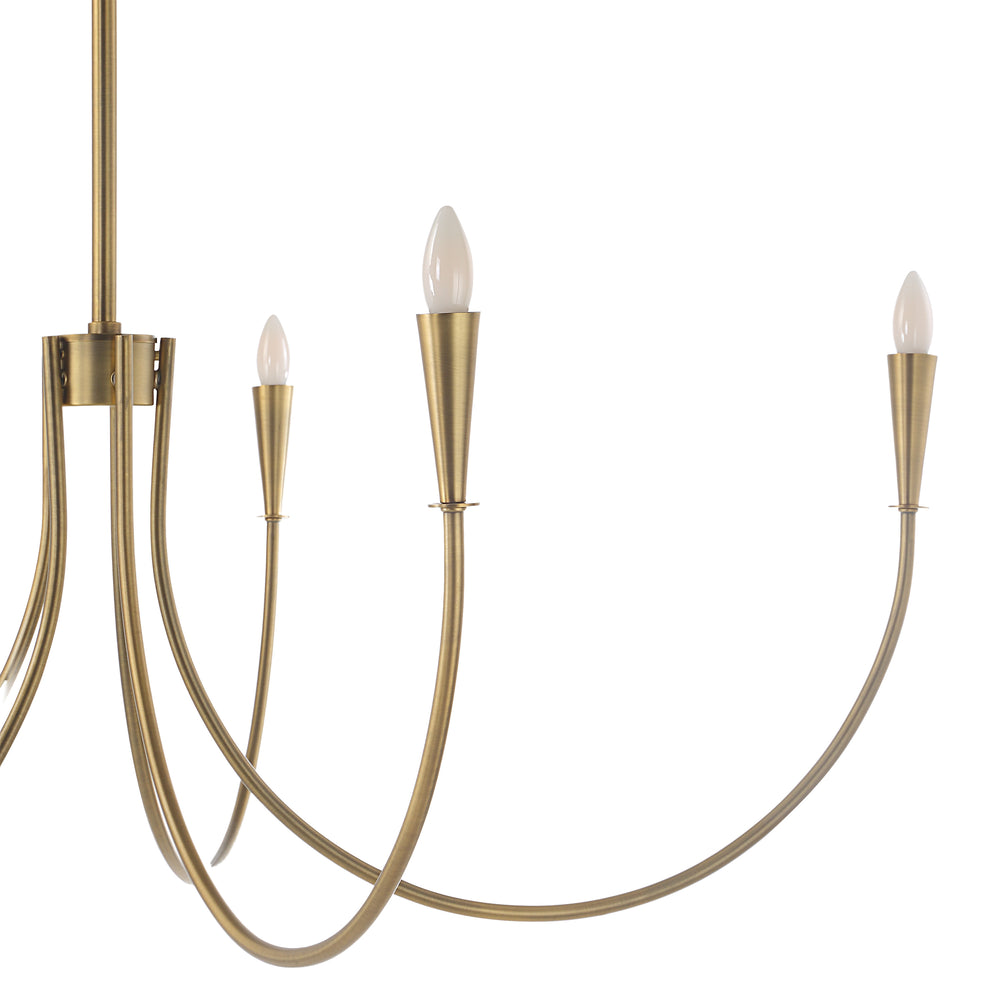 Luzon 90" Height Ceiling Fixture, Plated Dark Antique Brushed Brass - Detail Image - LPC4497
