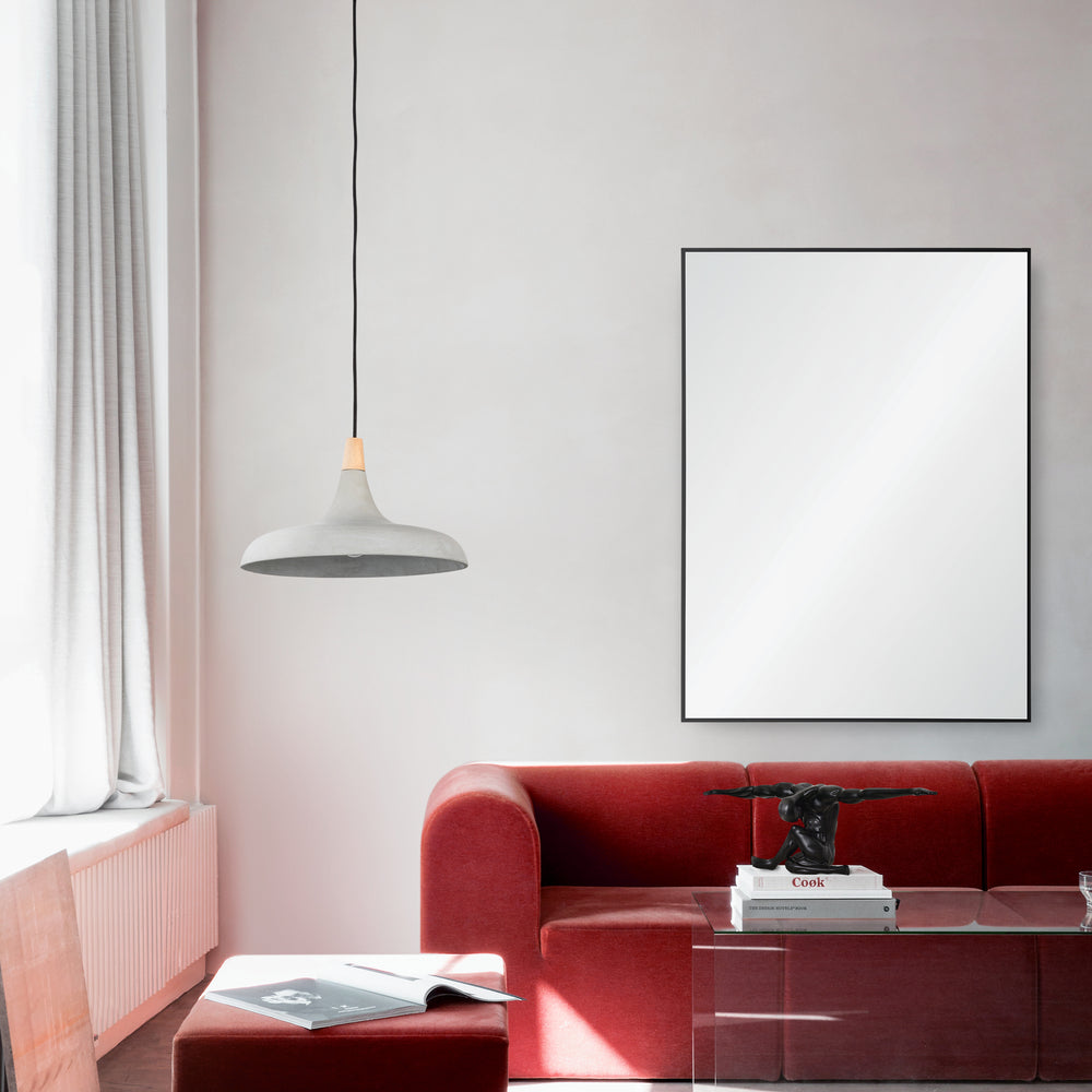 Raizel 40" Tall Rectangle Wall Mirror, Black - Lifestyle Image - MT2345