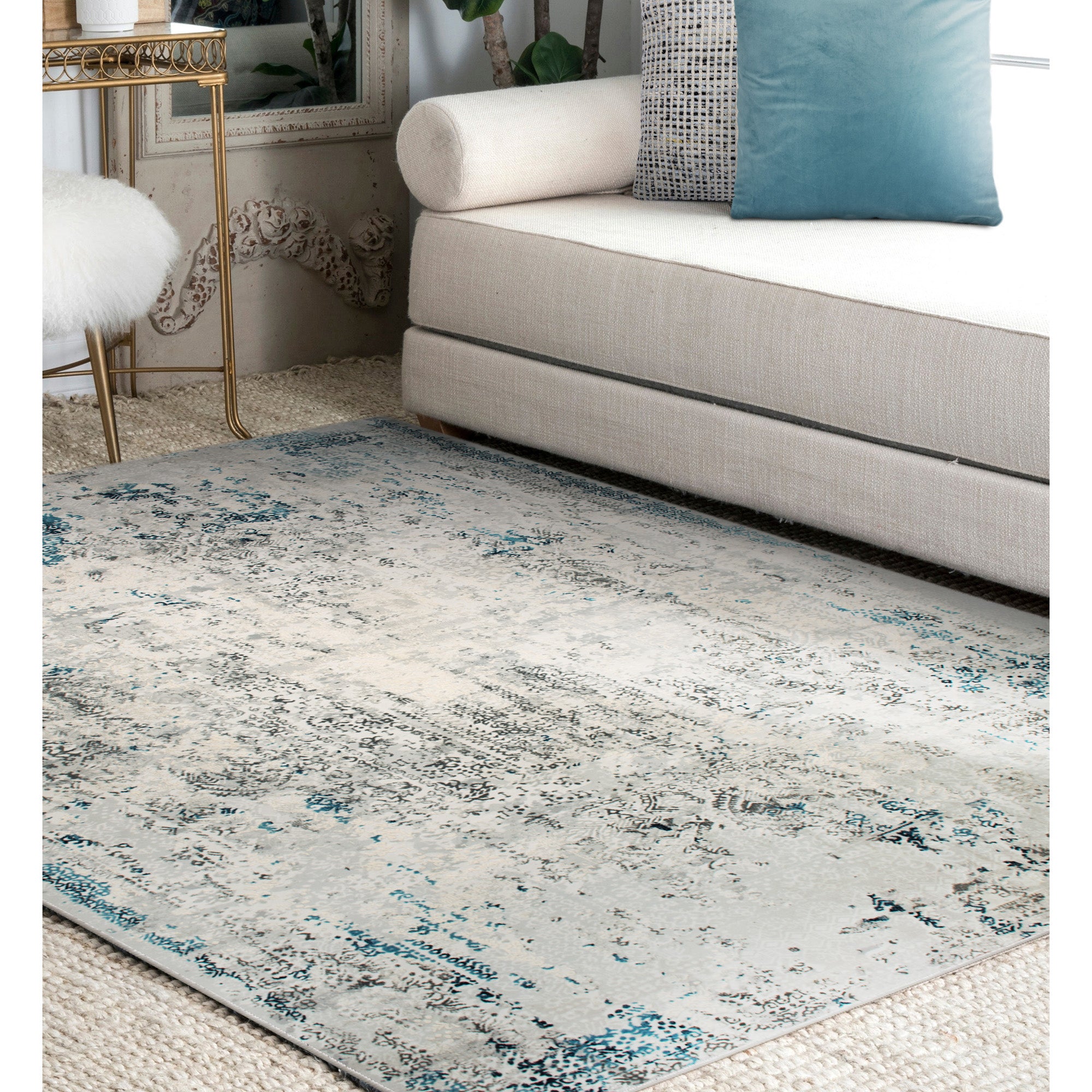 Ariella 3x5 Power loomed Indoor Rug, Blue - Lifestyle Image - RARI-18612-35