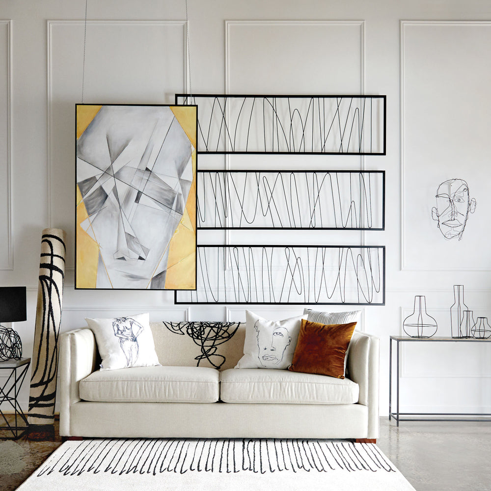 Studio Line - Linear 19.8" Wide Wall Art, Black - Lifestyle Image - W6556