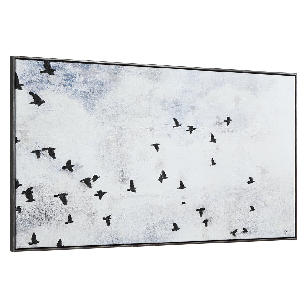 Paz 30" H x 55" W Canvas Art, Blue - Angle Image - OL2219