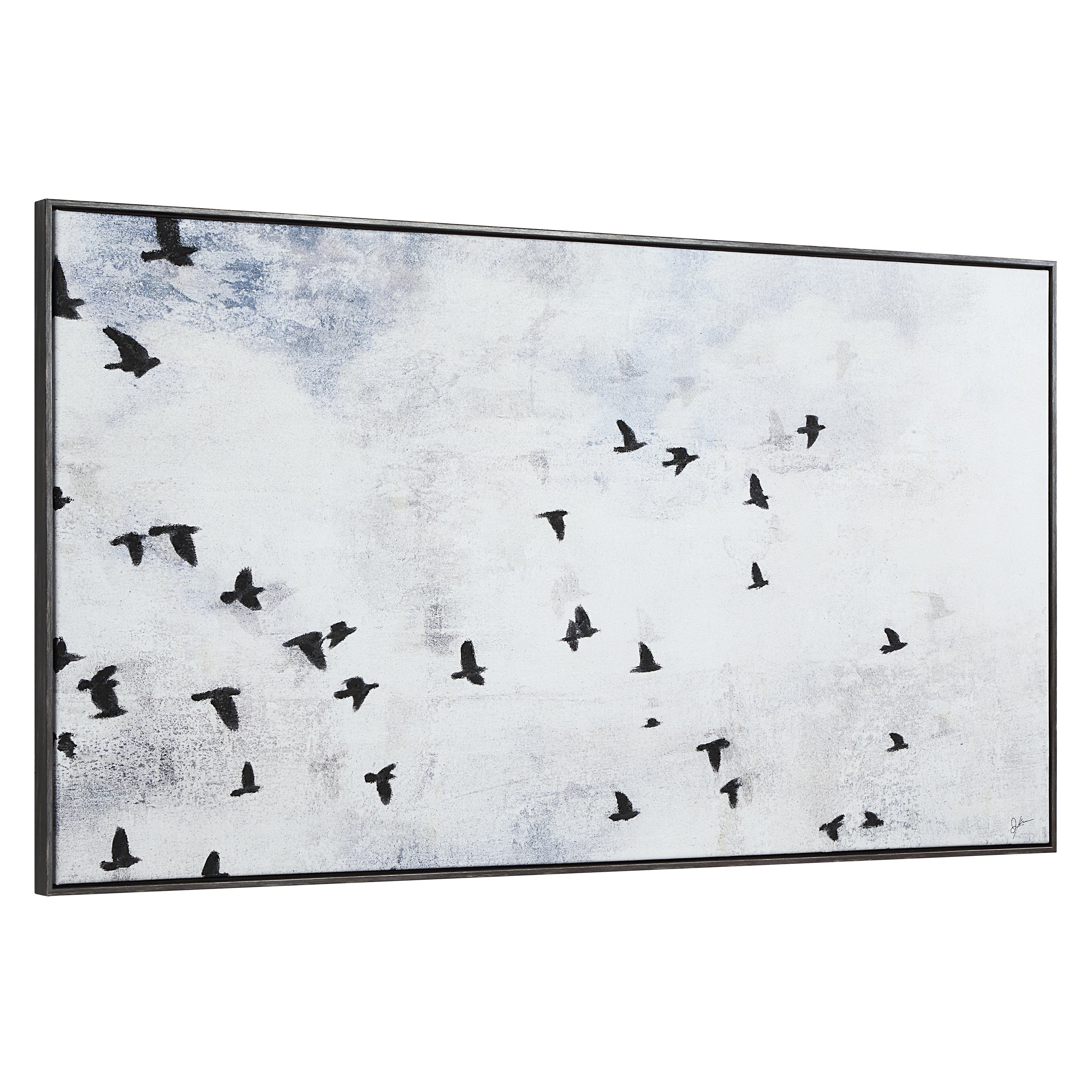 Paz 30" H x 55" W Canvas Art, Blue - Angle Image - OL2219