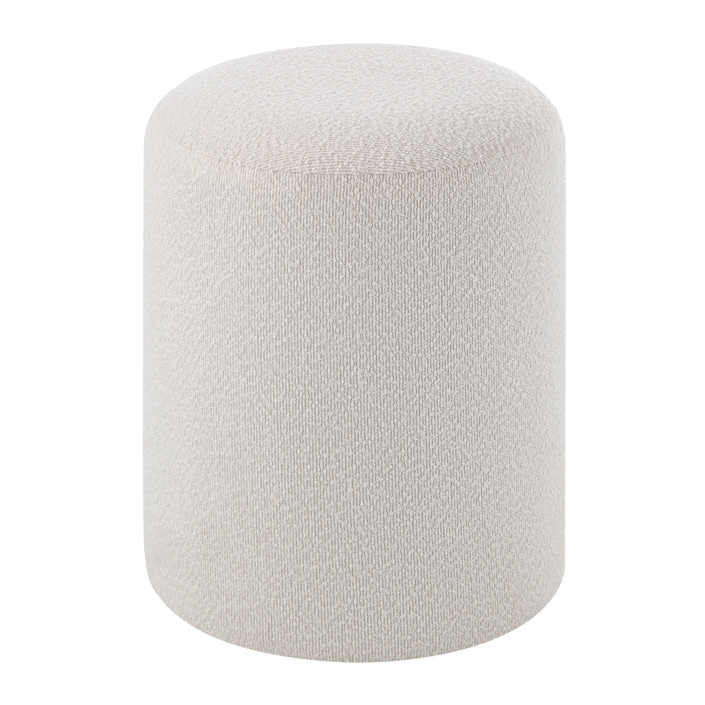 Corbin Indoor Boucle Ottoman, Off-White - Angle Image - CHA096
