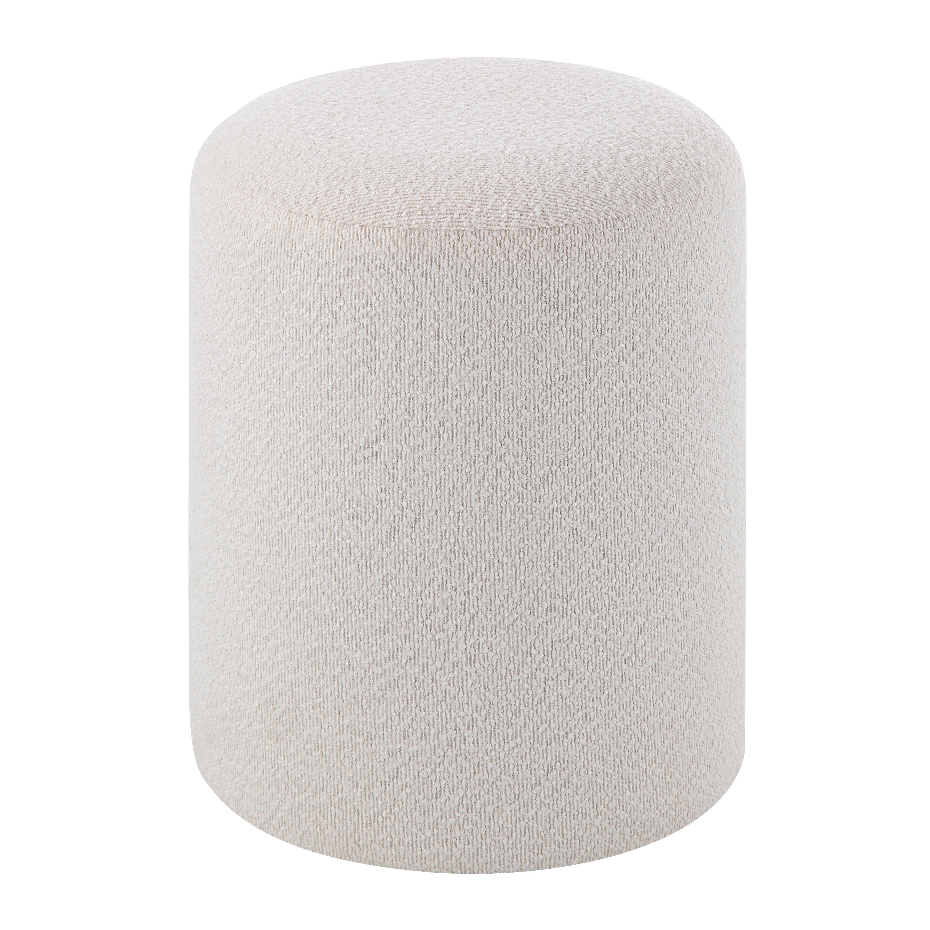 Corbin Indoor Boucle Ottoman, Off-White - Angle Image - CHA096