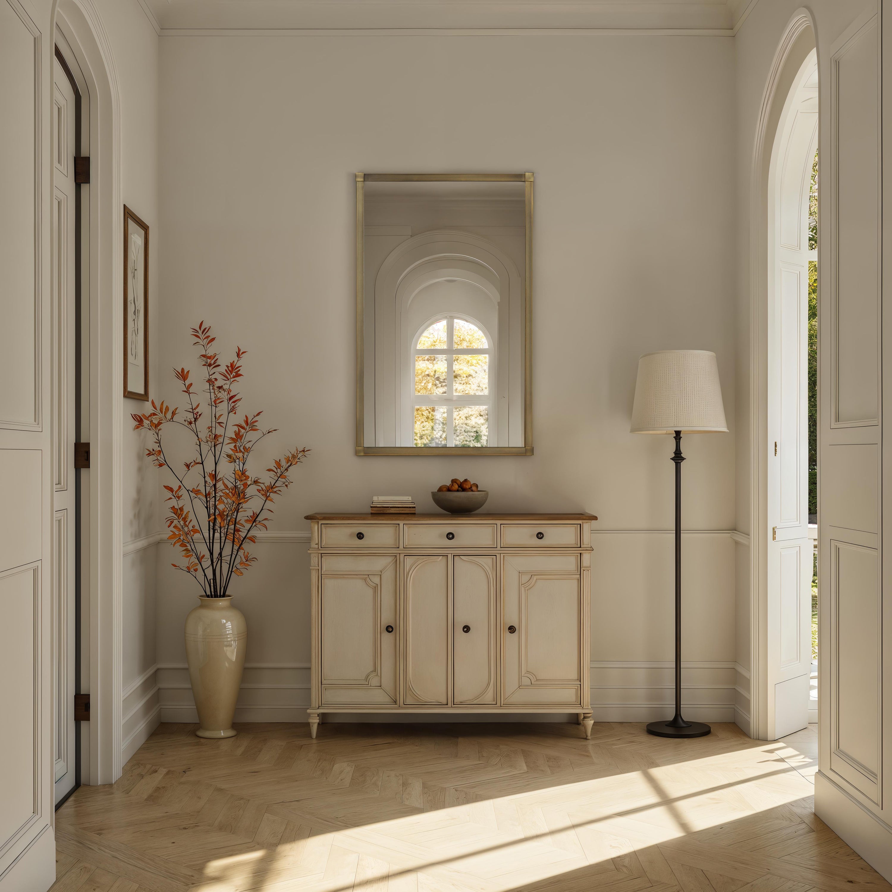 Khaya 35" H x 22" W Wall Mirror, Yellow - White Label Lifestyle Image - MT2738