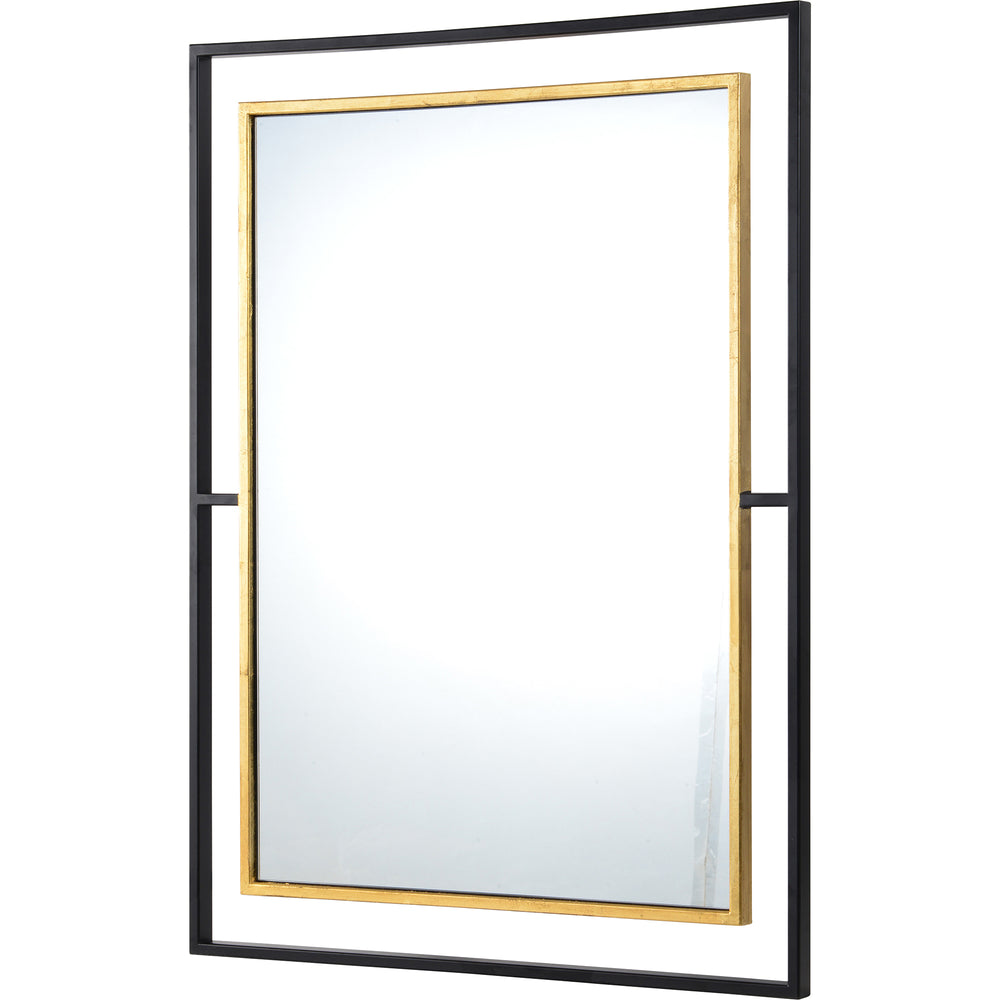 Gray 38" Tall Rectangle Wall Mirror, Yellow - Angle Image - MT2244