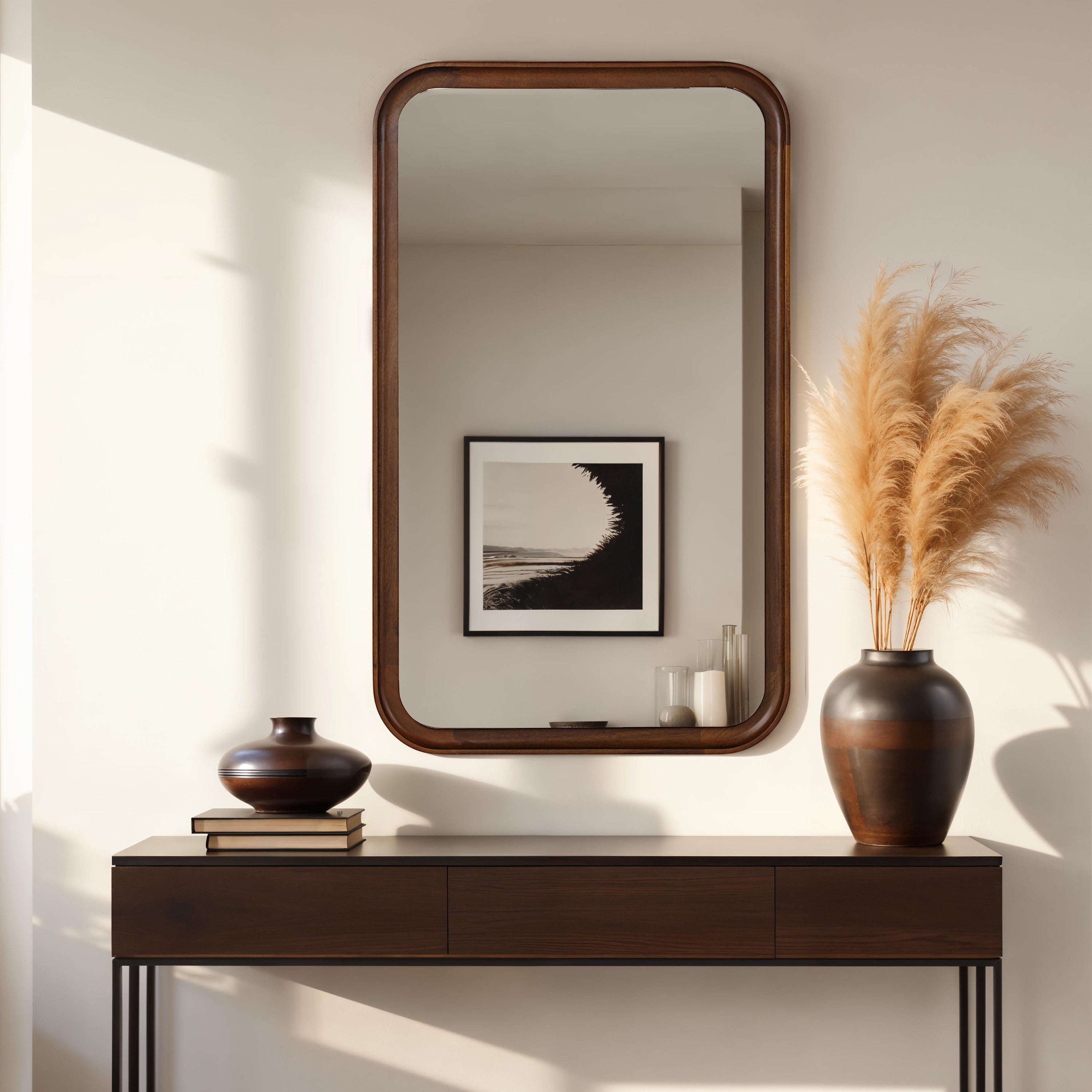 Salvia 40" H x 24" W Wall Mirror, Brown - Lifestyle Image - MT2742