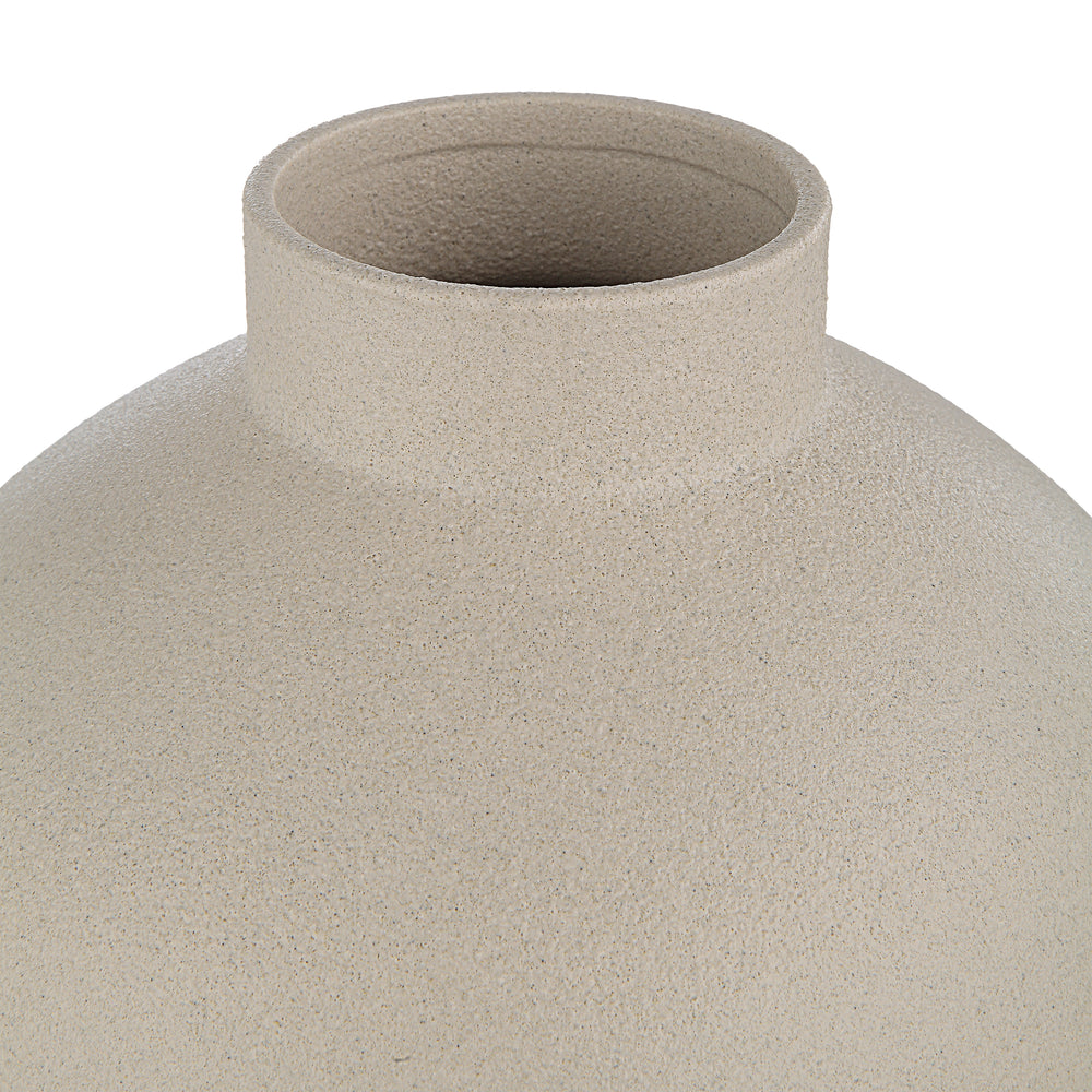 Lamoureux Indoor Ceramic Vase, Textured Matte Ivory - Detail Image - VAS259