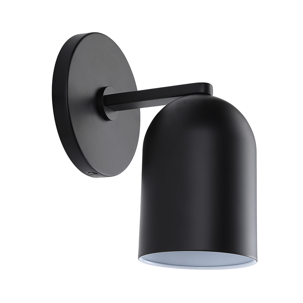 Valonia 8.25" Length Wall Sconce, BLACK - Angle Image - WS153