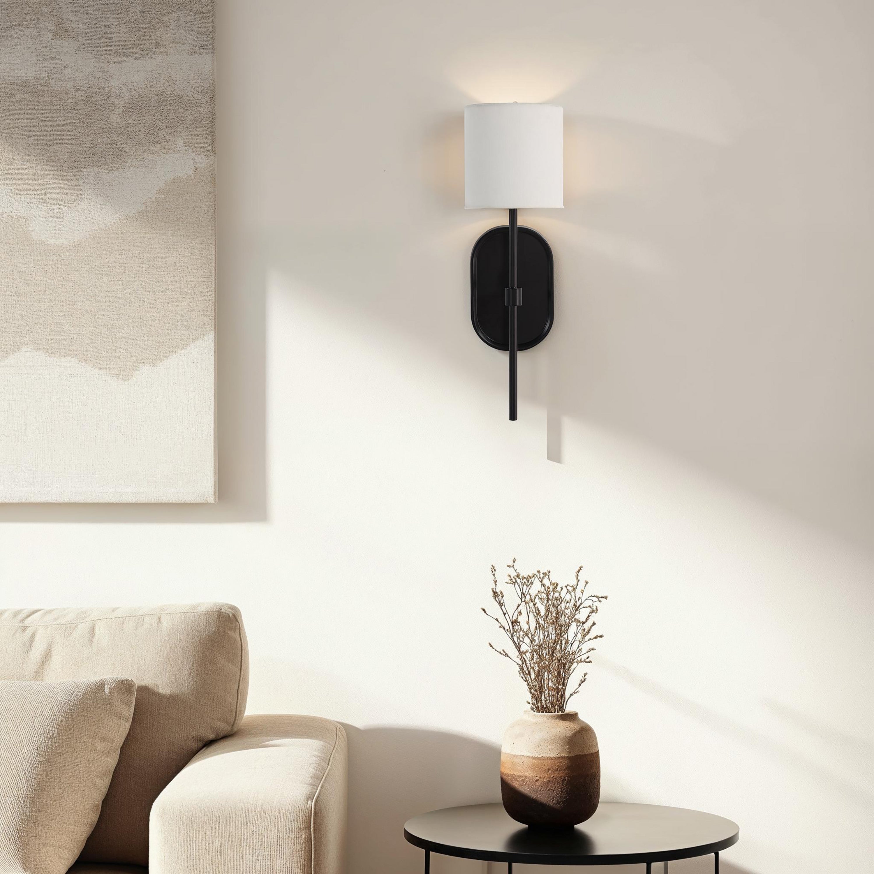 Fico 17.5" Height Wall Sconce, Black - Lifestyle Image - WS159