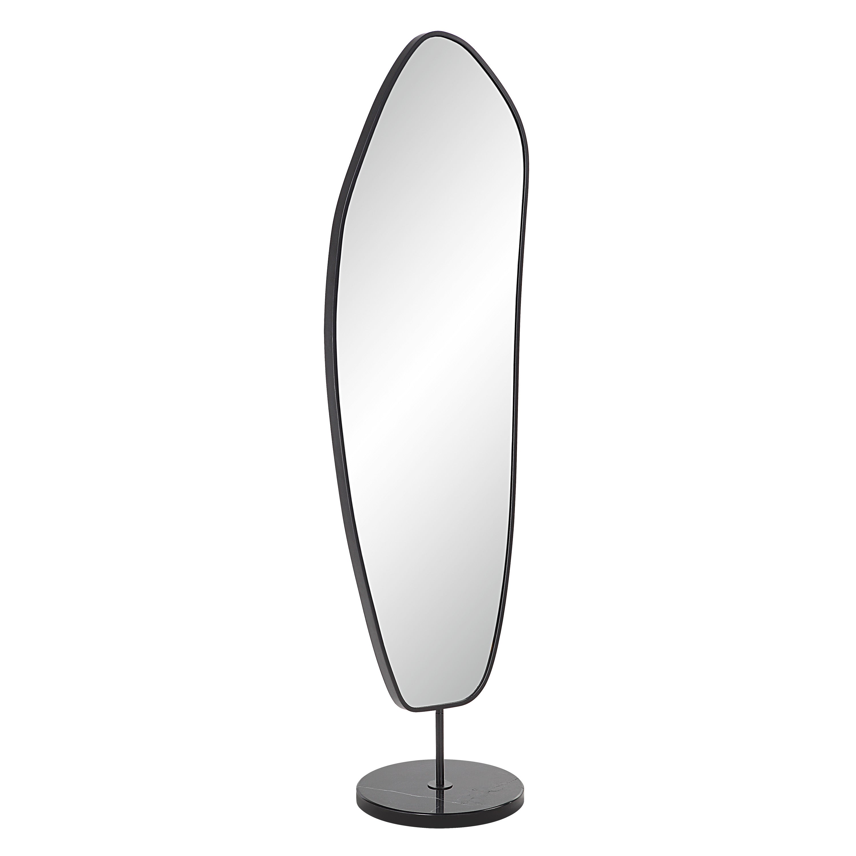 Arlon 70" Tall Irregular Mirror, Matte Black - Angle Image - MT2636