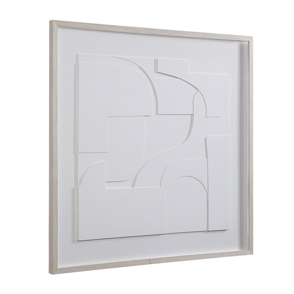 Stardust 48" Wide Wall Art, Matte White - Angle Image - W6773