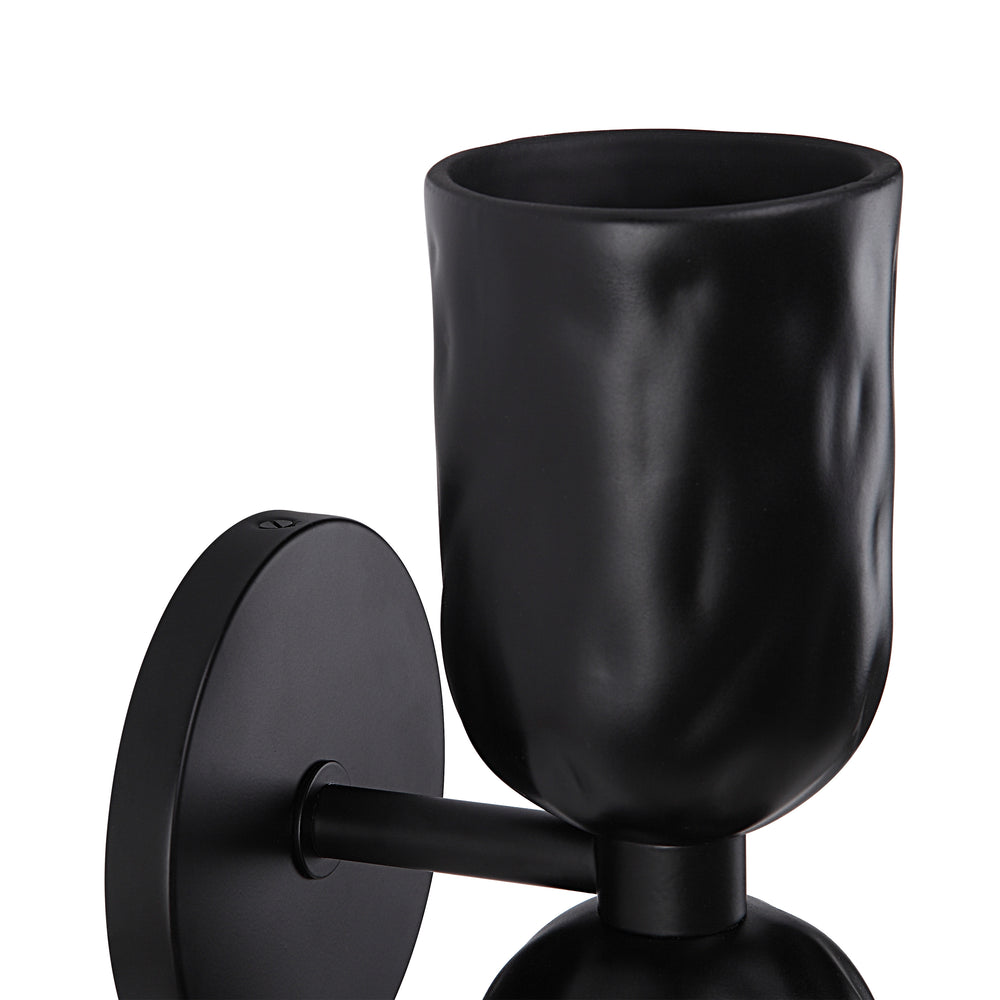 Alessia 11.2" Powder Coated Matte Black 2-Light Wall Sconce - Detail Image - WS141