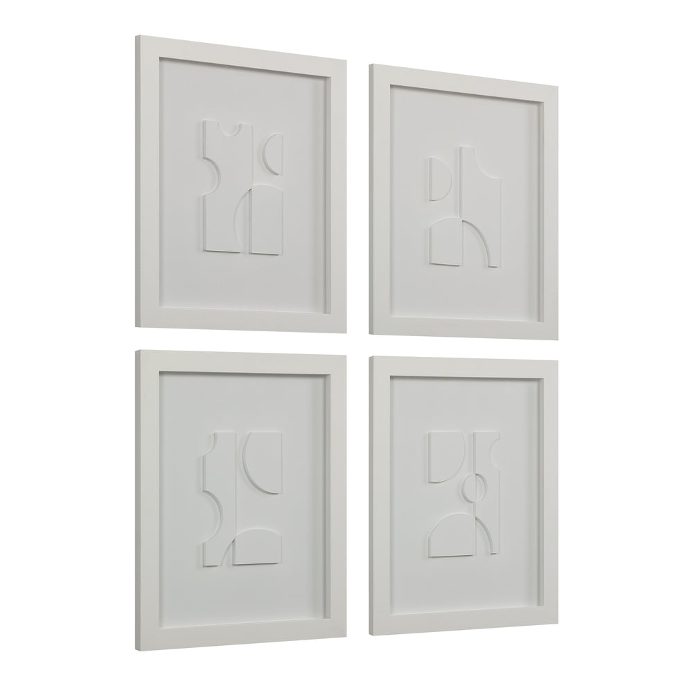 Ispra 19" Wide Wall Decor, Matte White - Angle Image - W6760