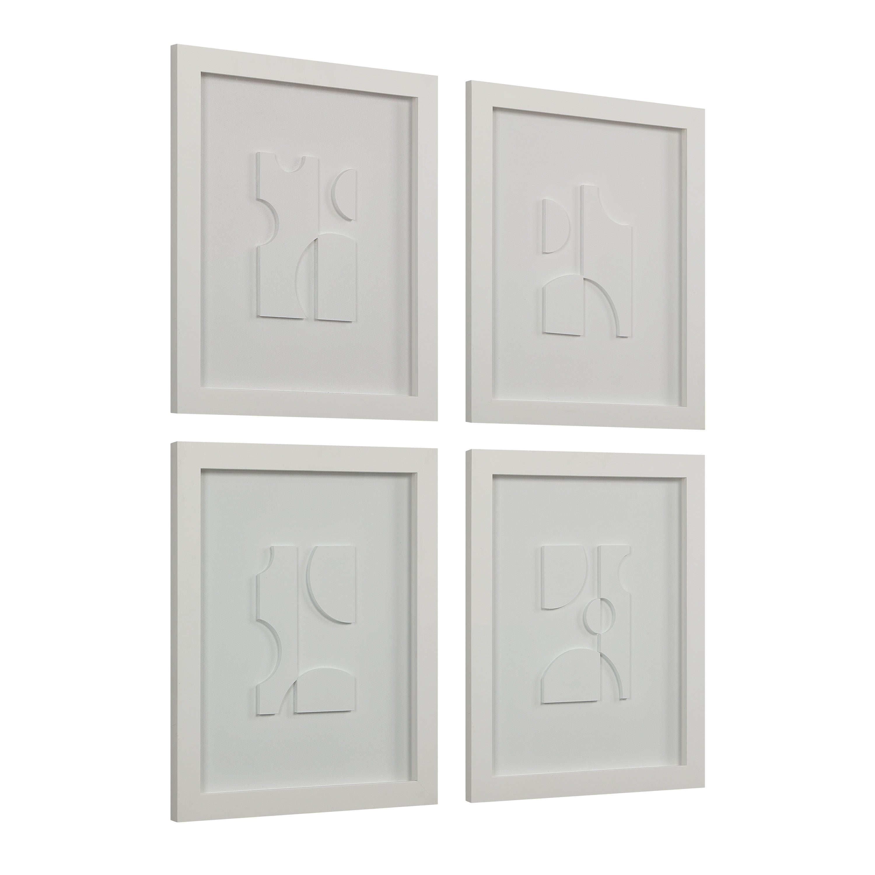 Ispra 19" Wide Wall Decor, Matte White - Angle Image - W6760