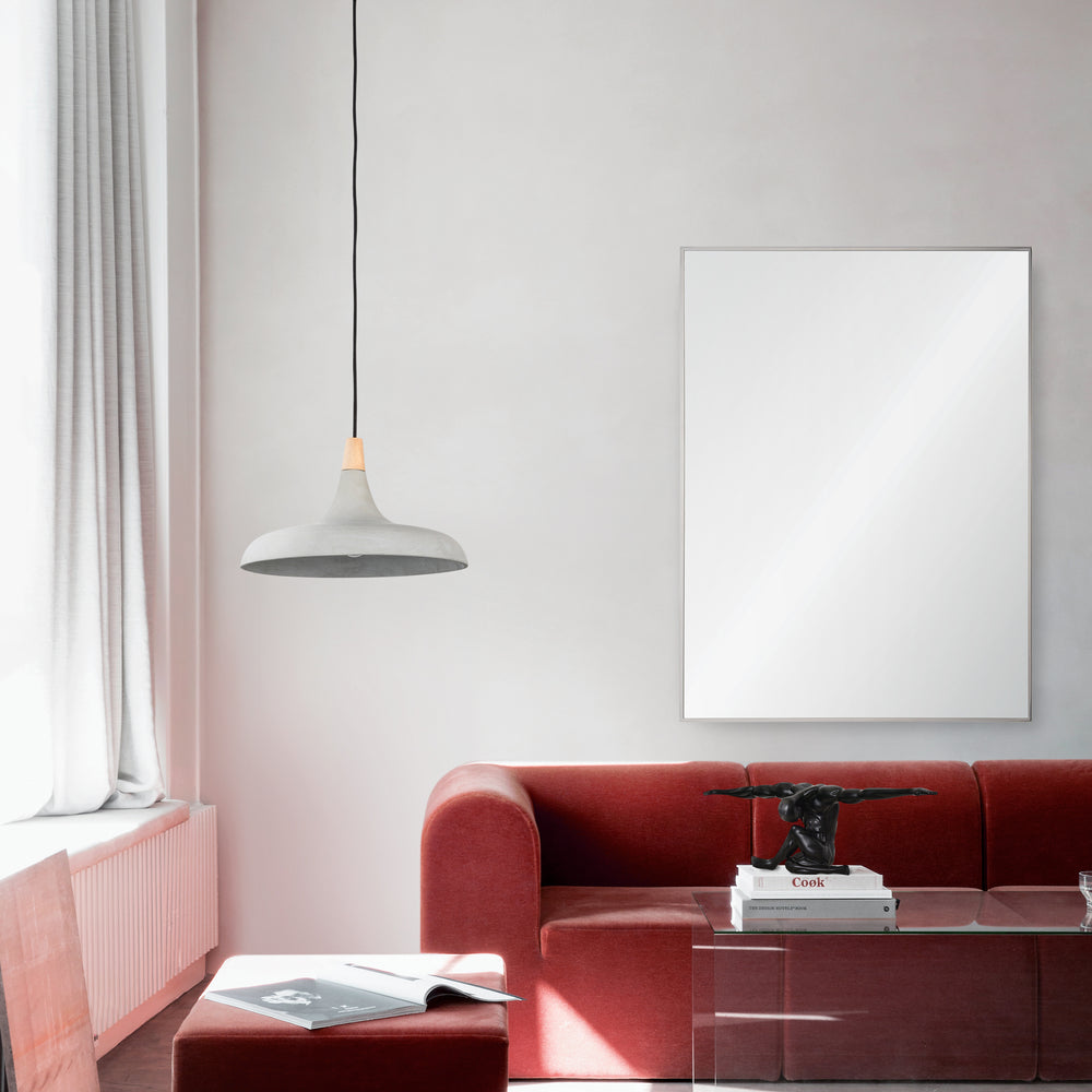 Carmelle 40" Tall Rectangle Wall Mirror, Grey - Lifestyle Image - MT2346