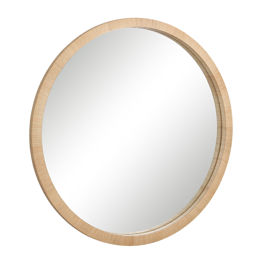 Rita 48" H x 48" W Wall Mirror, Brown - Angle Image - MT2661