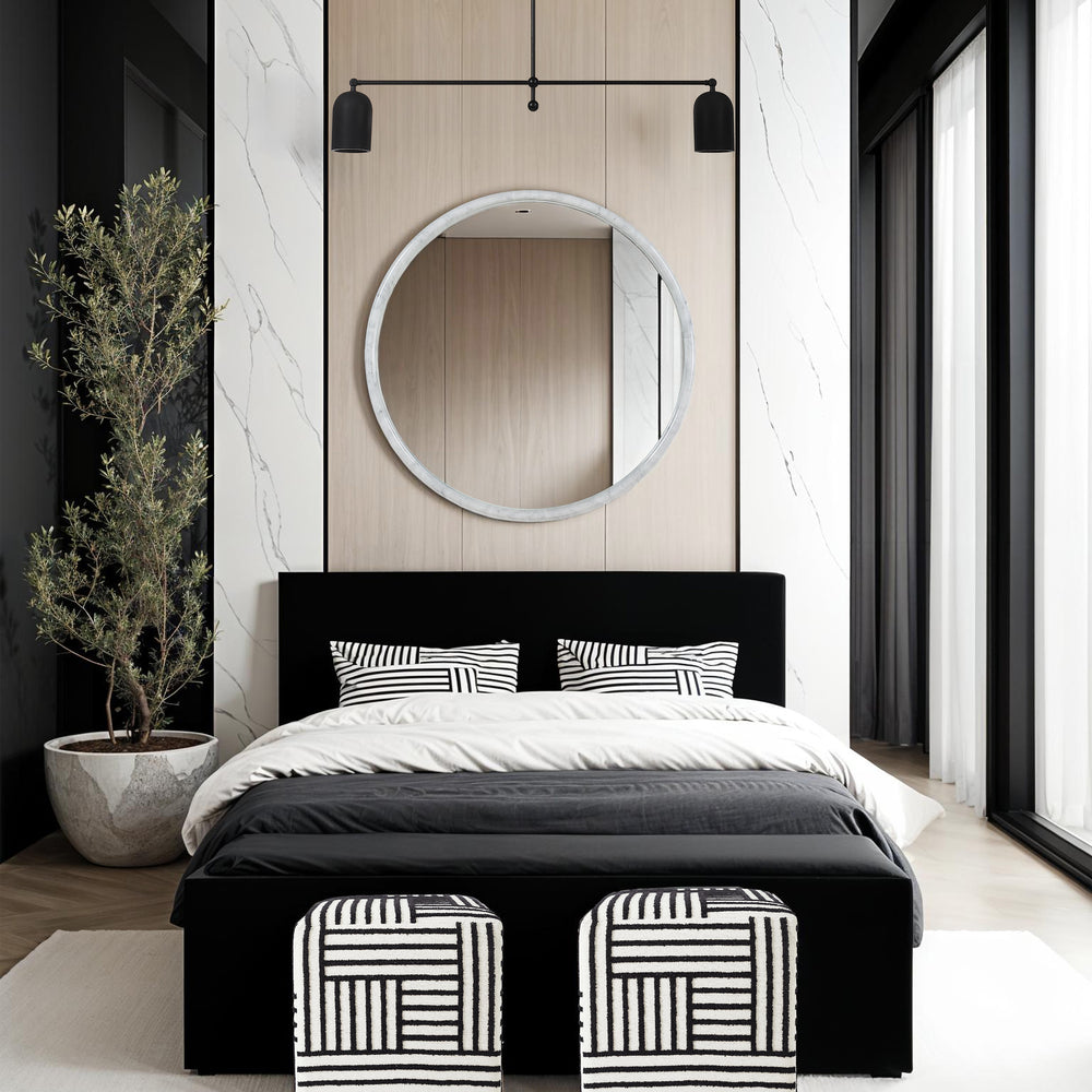 Cento 36" H x 36" W Wall Mirror, White - White Label Lifestyle Image - MT2759