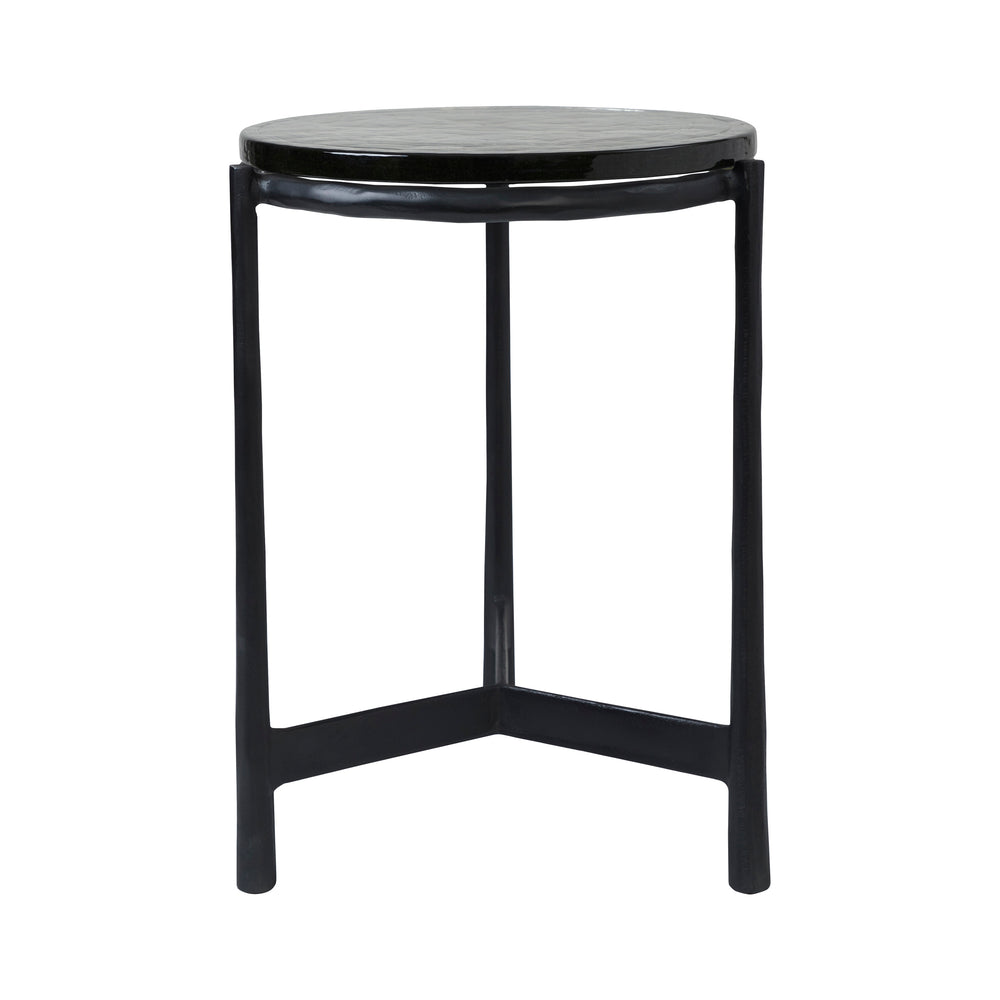 Avila Indoor Cast Aluminum Side Table, Black - Main Image - TA500