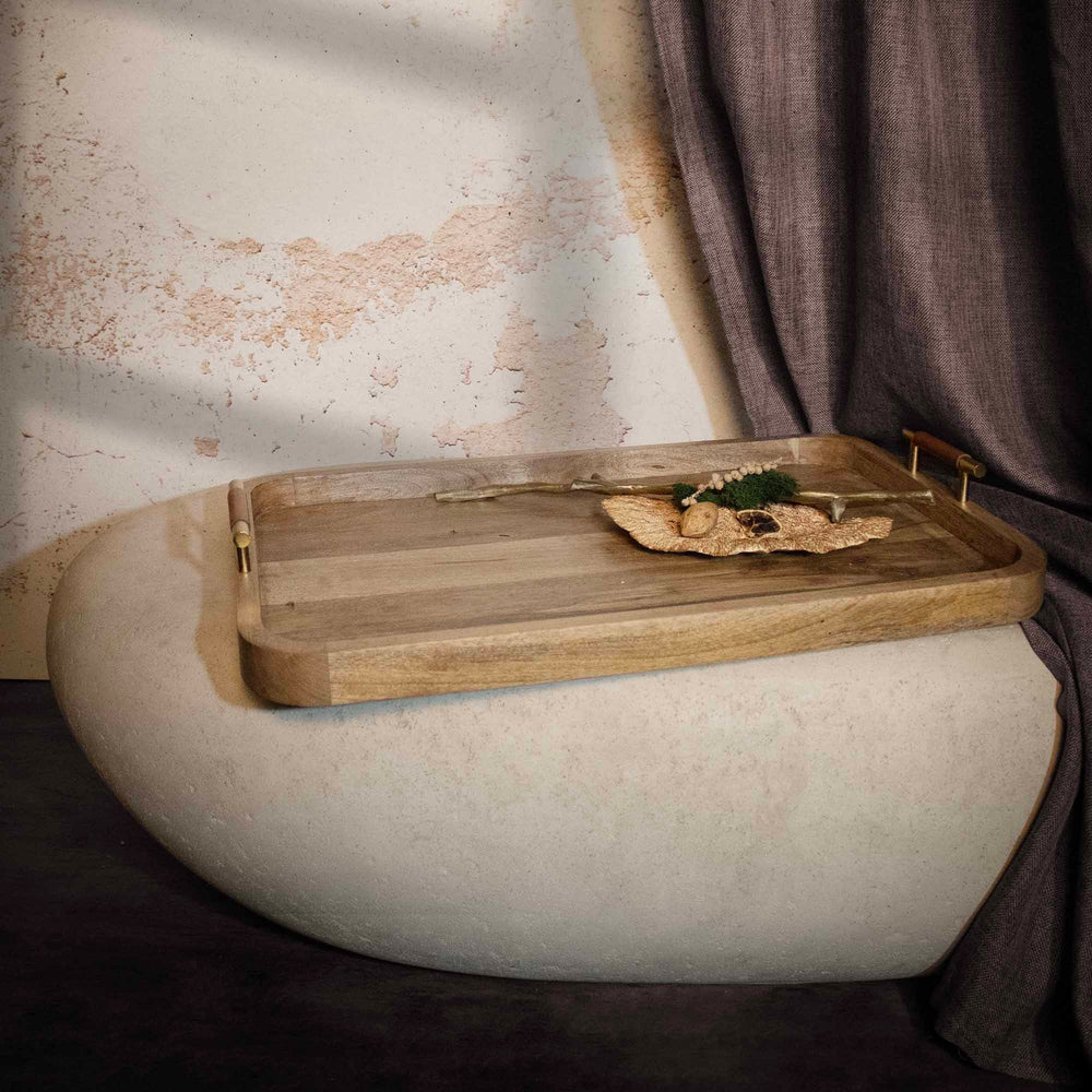 Mango Indoor Mango Wood Tray, Natural - Lifestyle Image - STA784