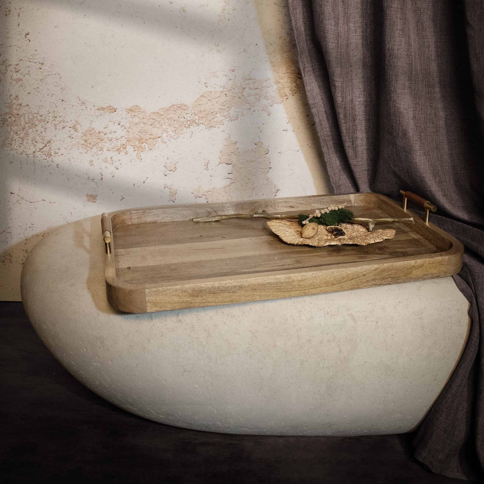 Mango Indoor Mango Wood Tray, Natural - Lifestyle Image - STA784