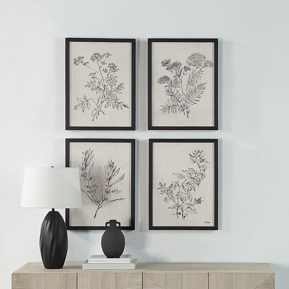 Basset 18" Wide Wall Art with Wood Frame, Painted Black - Lifestyle Image - PA0041