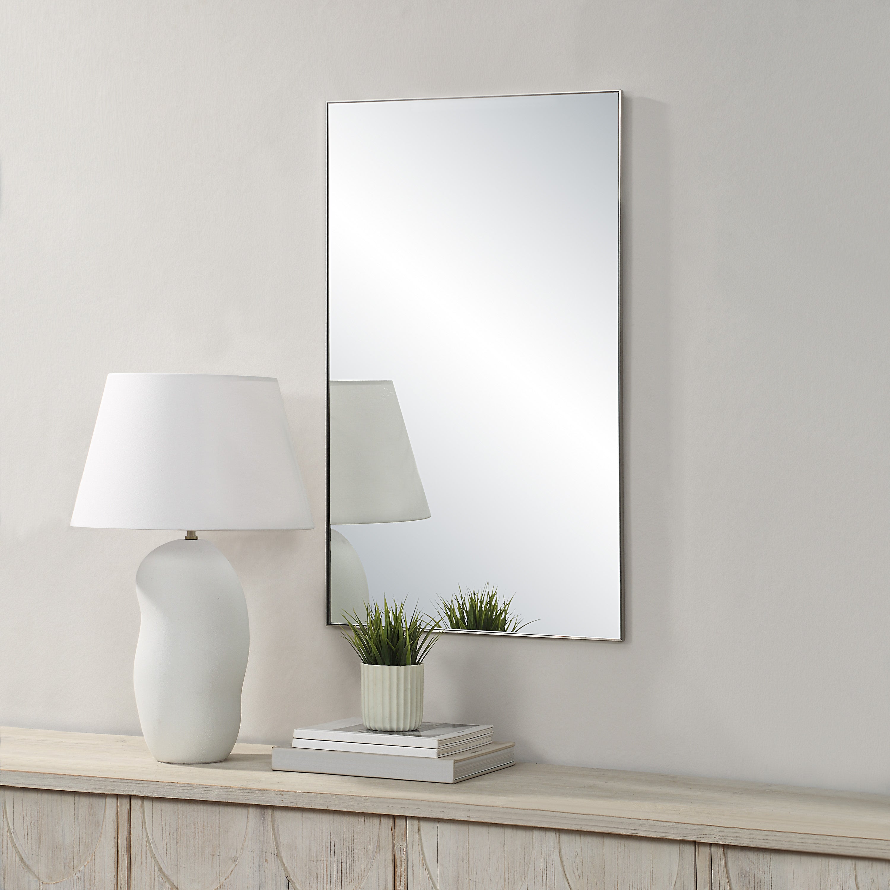 Spili 36" H x 22" W Wall Mirror, Grey - Lifestyle Image - MT2700