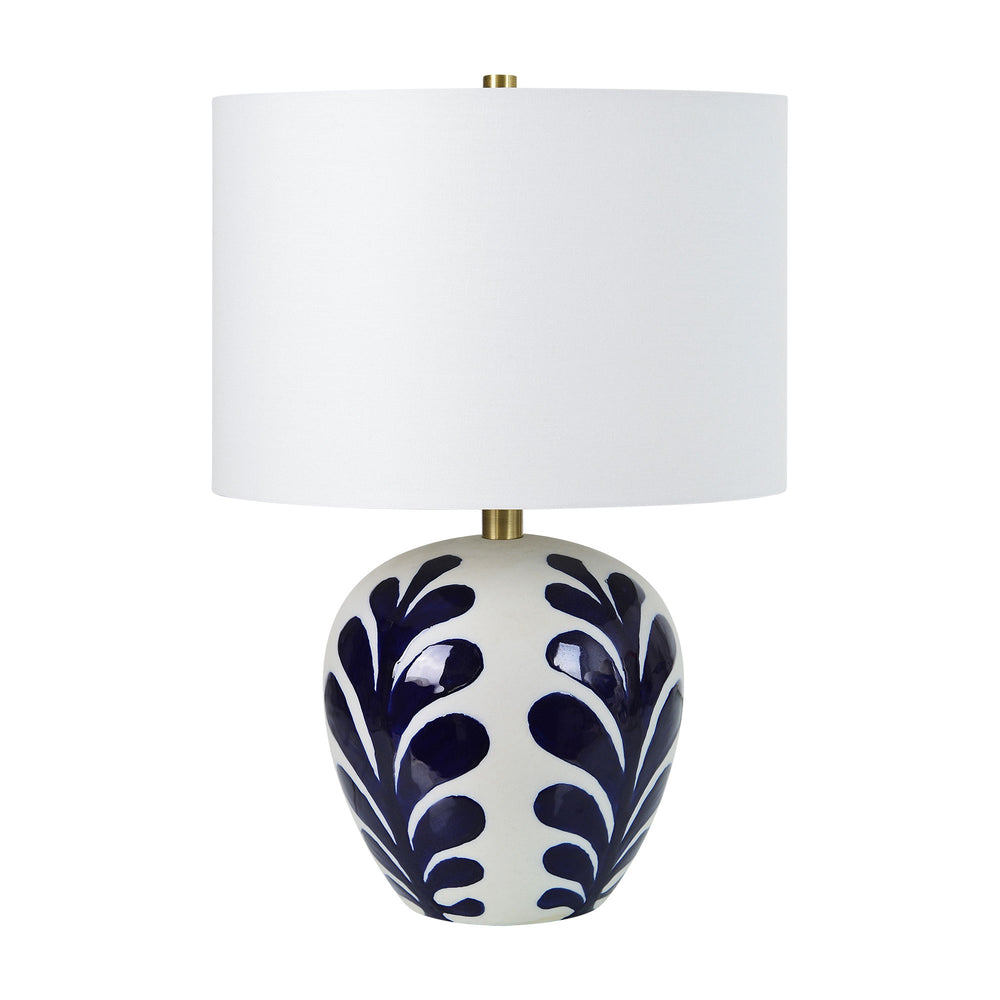 Darina 19.25" Length Table Lamp, Off-White and Navy - Angle Image - LPT1224