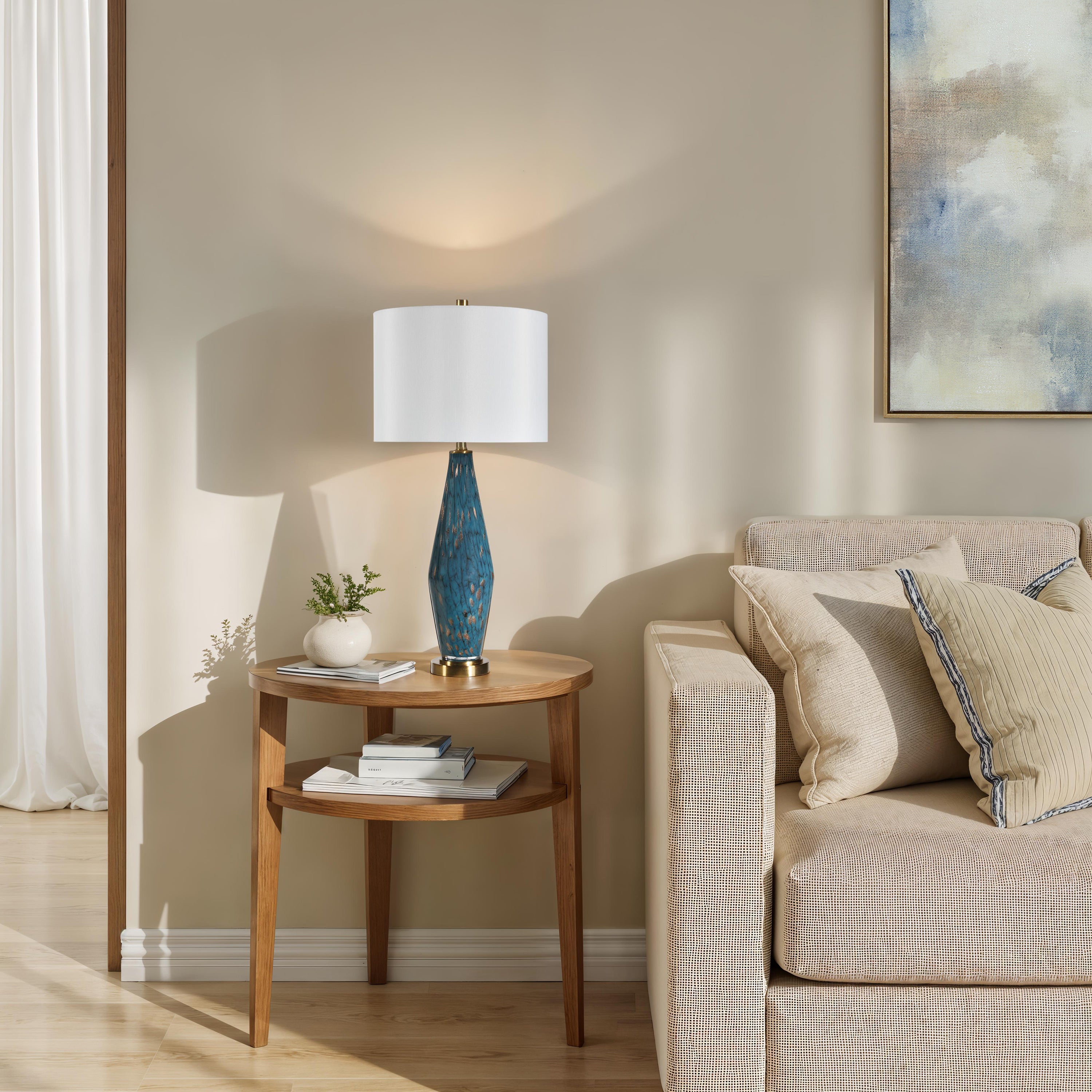 Milo 29.5" Height Table Lamps, Blue - White Label Lifestyle Image - LPT1416EV