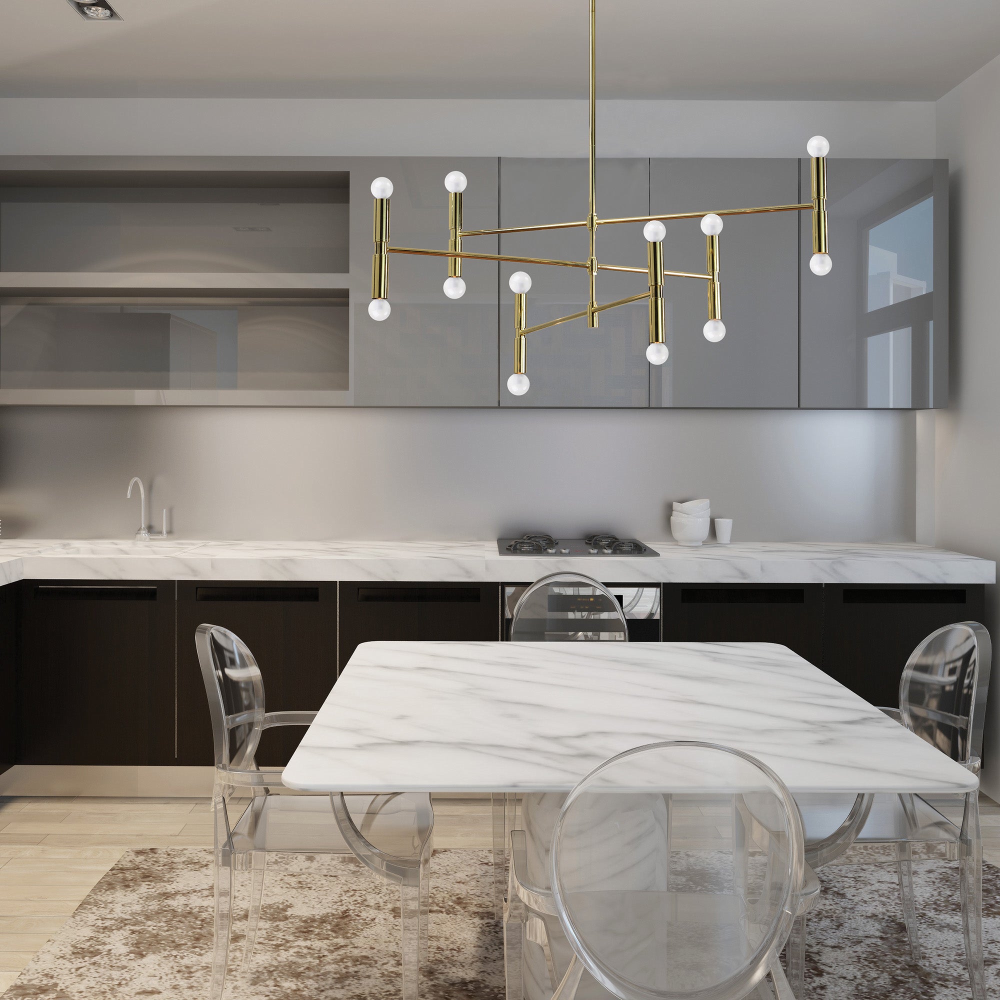 Axis 74.5" Length Ceiling Fixture, Gold - Lifestyle Image - LPC4002