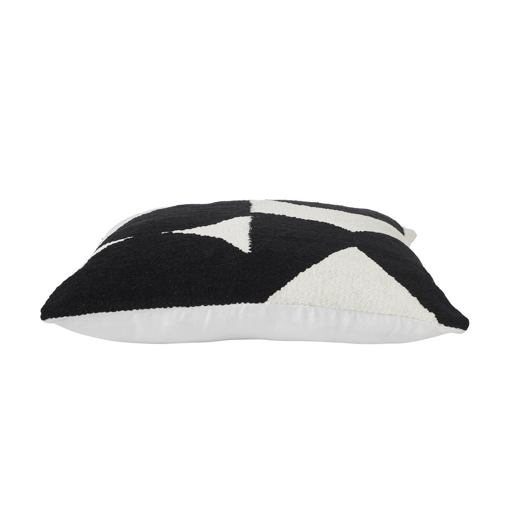 Mauro 20X20 Indoor Pillow, Black - Angle Image - PWFL1467